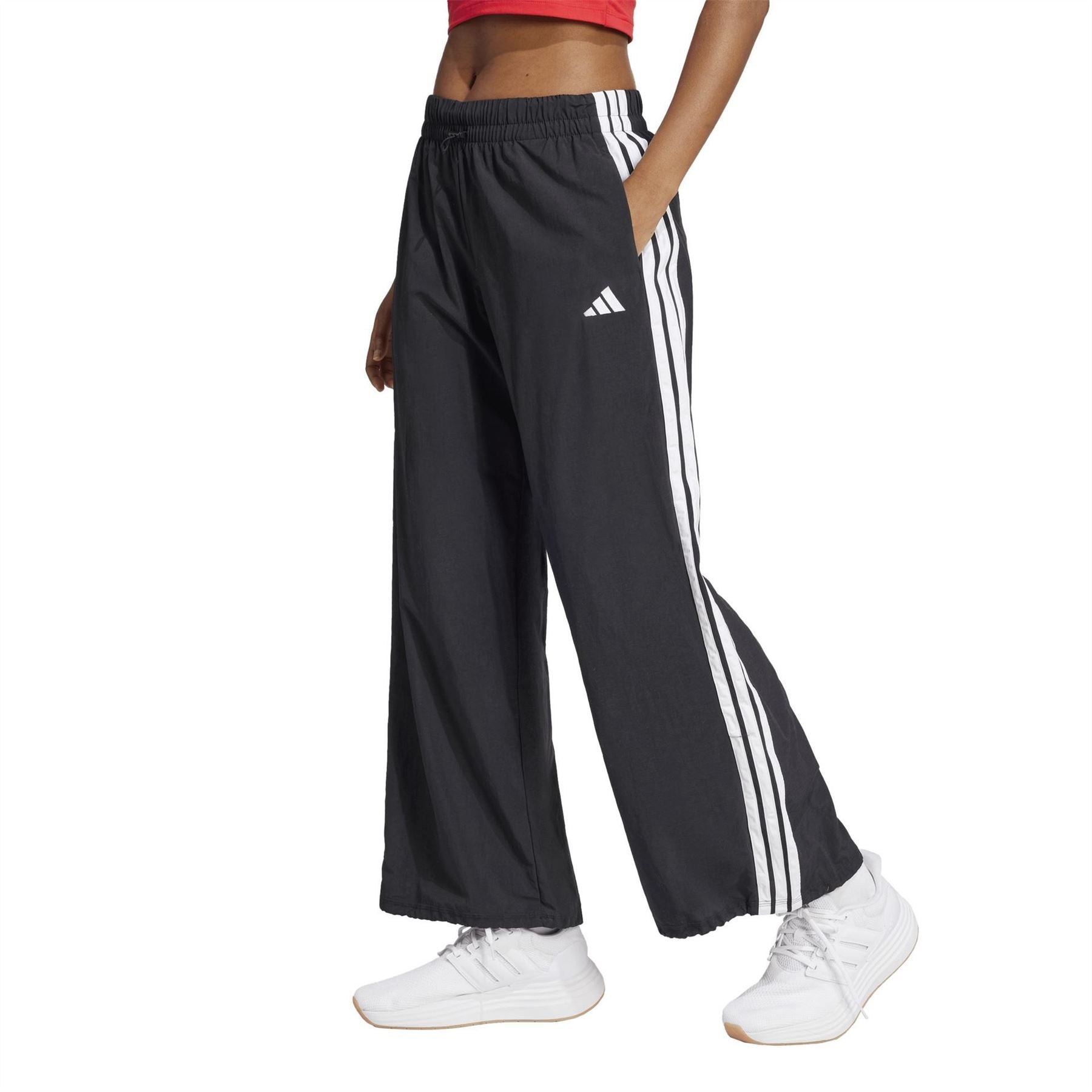 adidas Womens Essentials 3 Stripes Lifestyle Woven Parachute Tracksuit Bottoms