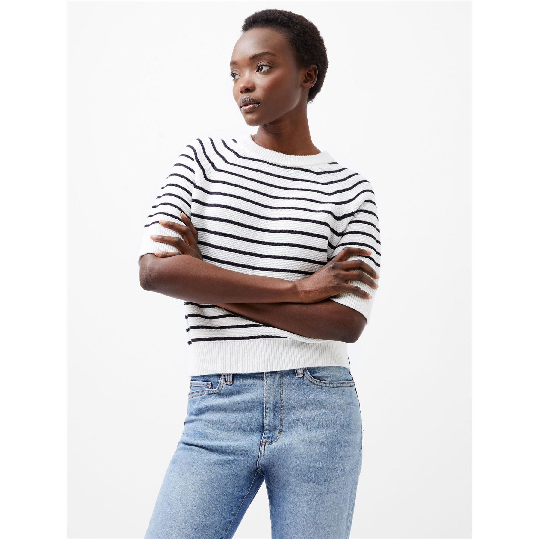 French Connection Lily Crew Neck Short Sleeve Regular Fit Jersey T-Shirt