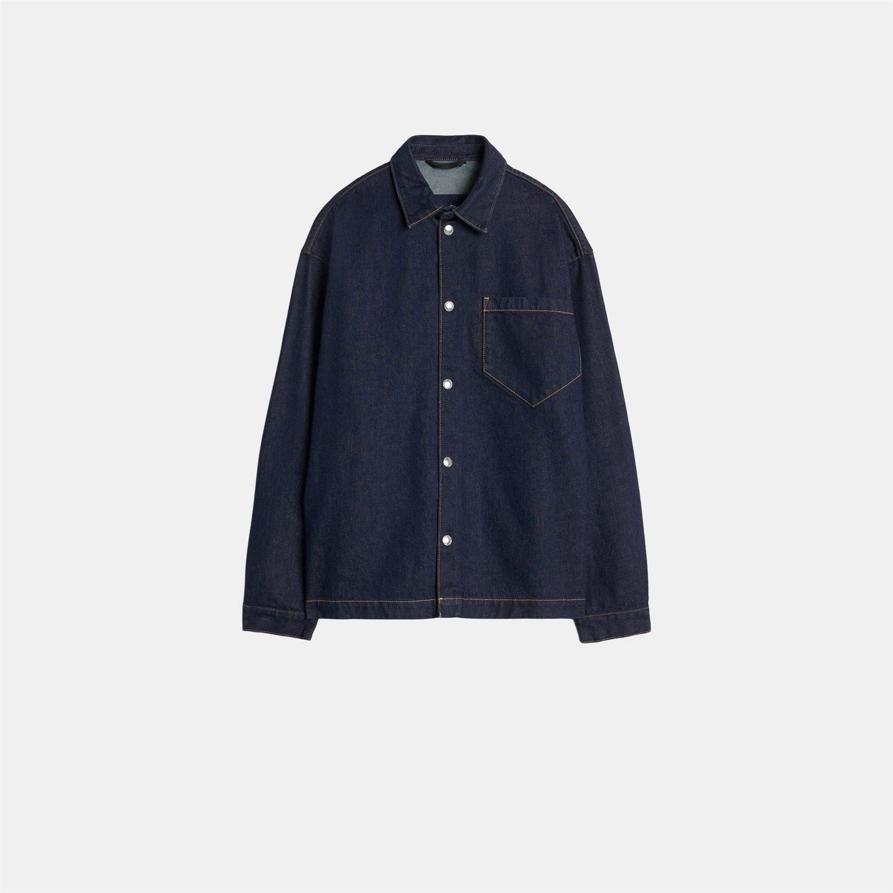 7 For All Mankind Solid Patterned Snap Button Chest Pocket Overshirt