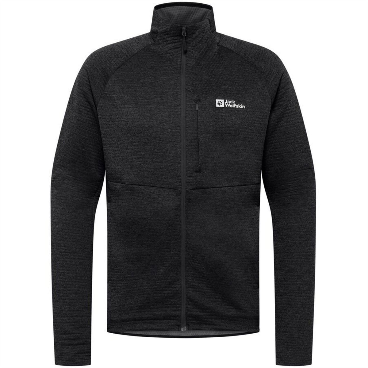 Jack Wolfskin Taiga Heathered Patterned Full Zipper Ribbed Cuff Fleece Jacket