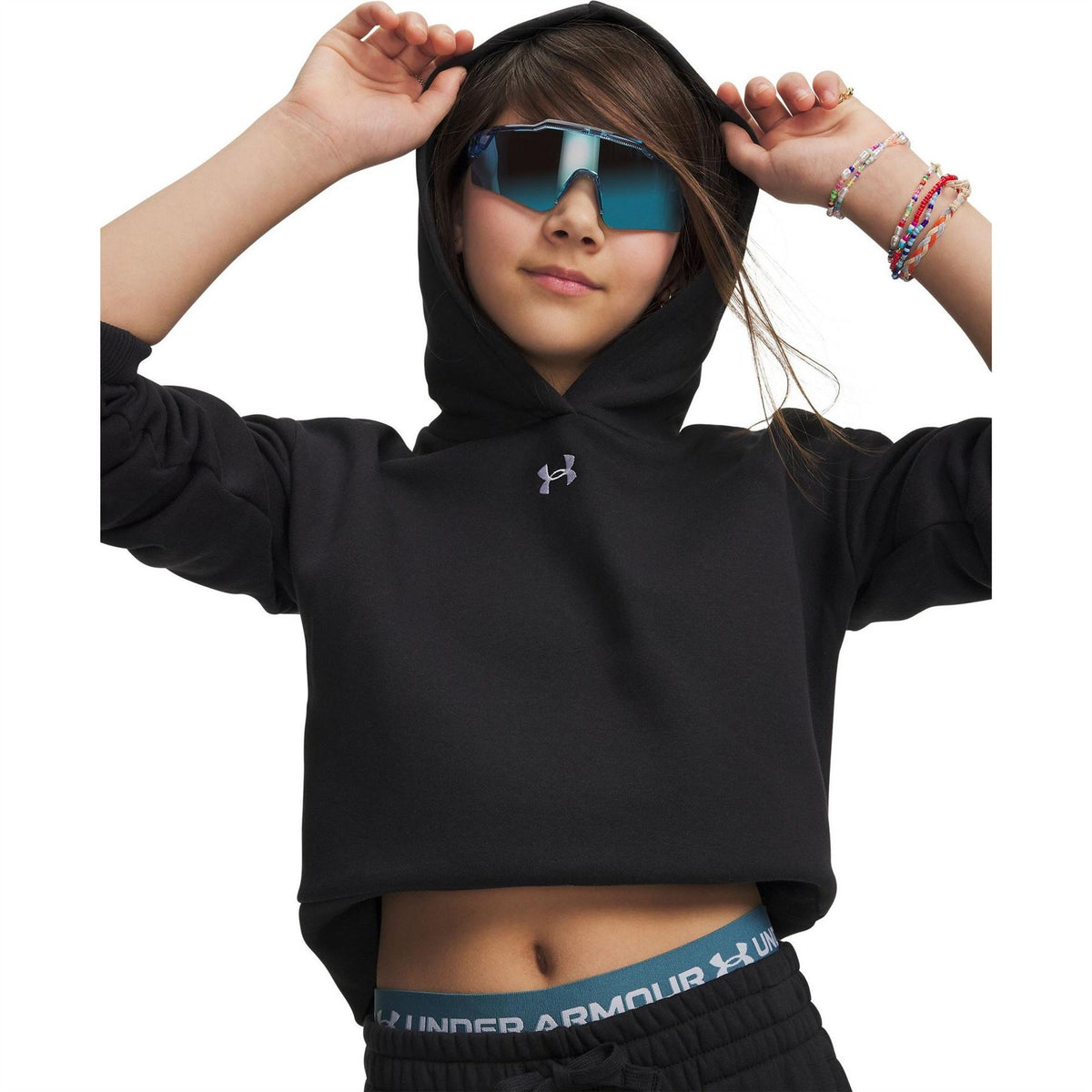 Under Armour Armour Ua Rival Fleece Crop Hoodie Hoody Girls