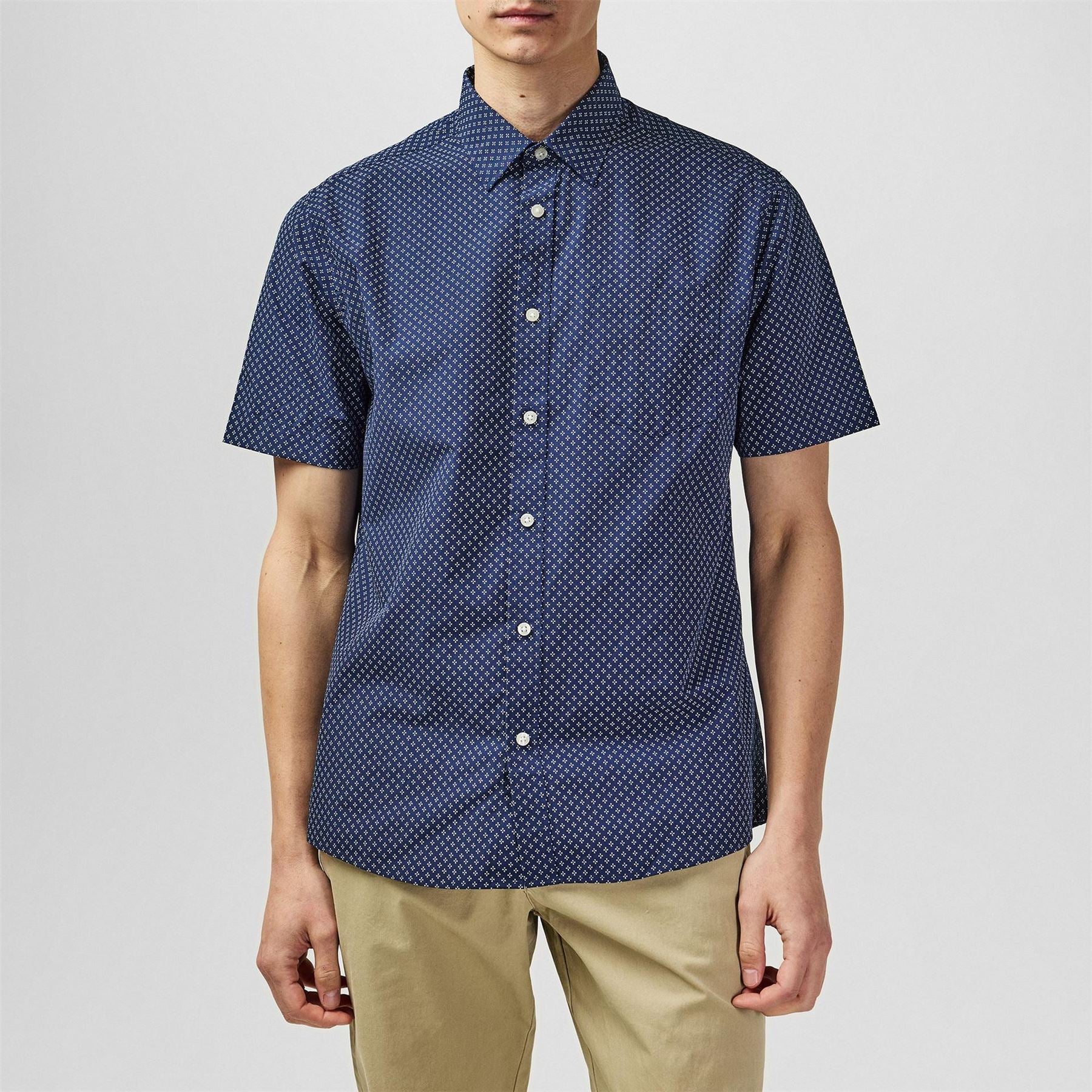Fabric Mens Short Sleeve Poplin Shirt