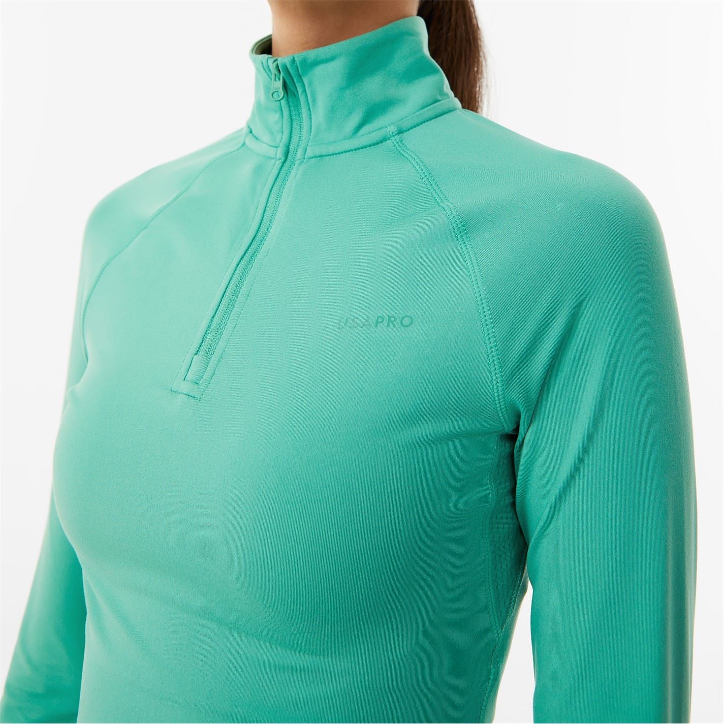 USA Pro Sophie Habboo Cropped Zip Neck Athletic Top