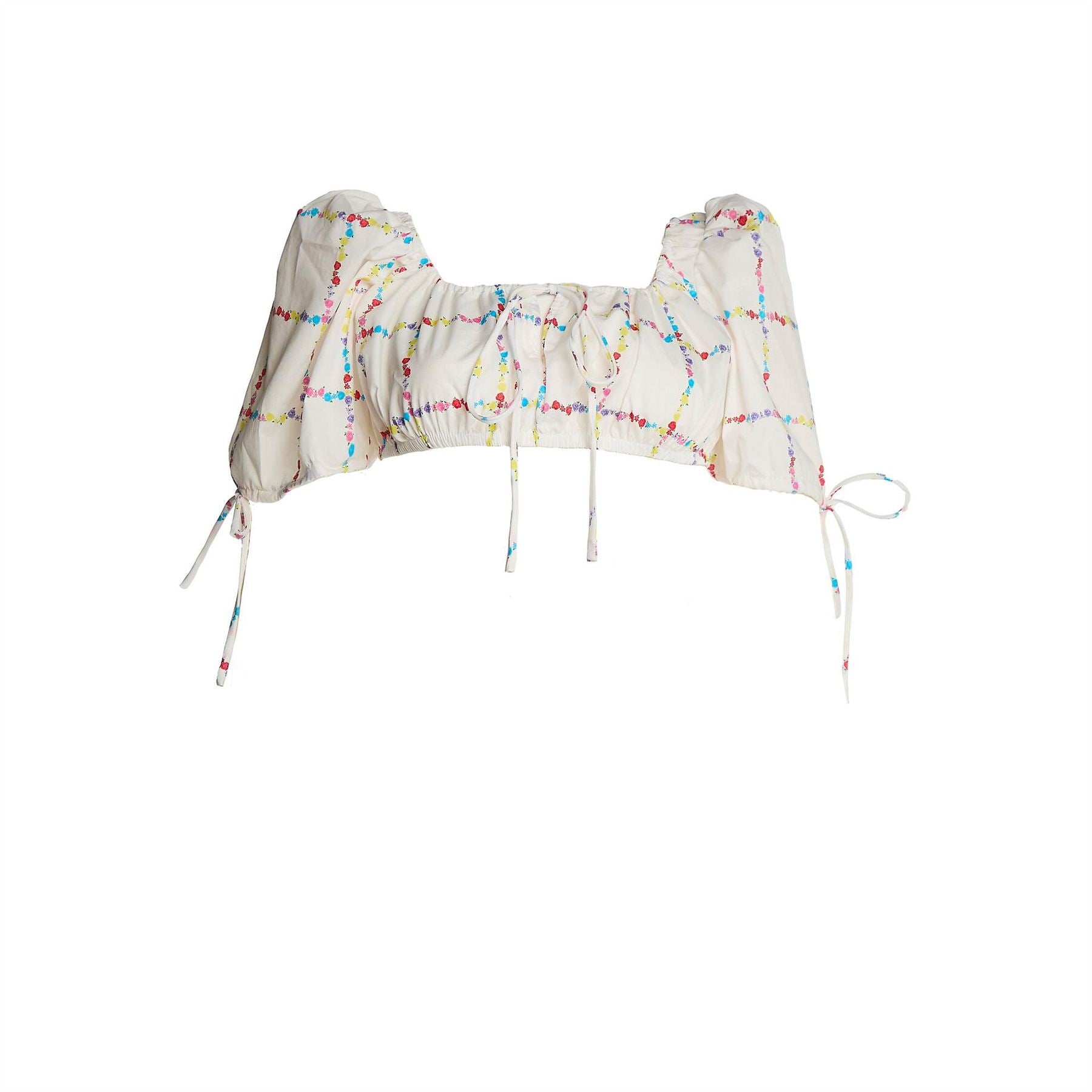 Collective The Label The Label Grid Picnic Floral Square Neck Crop Top