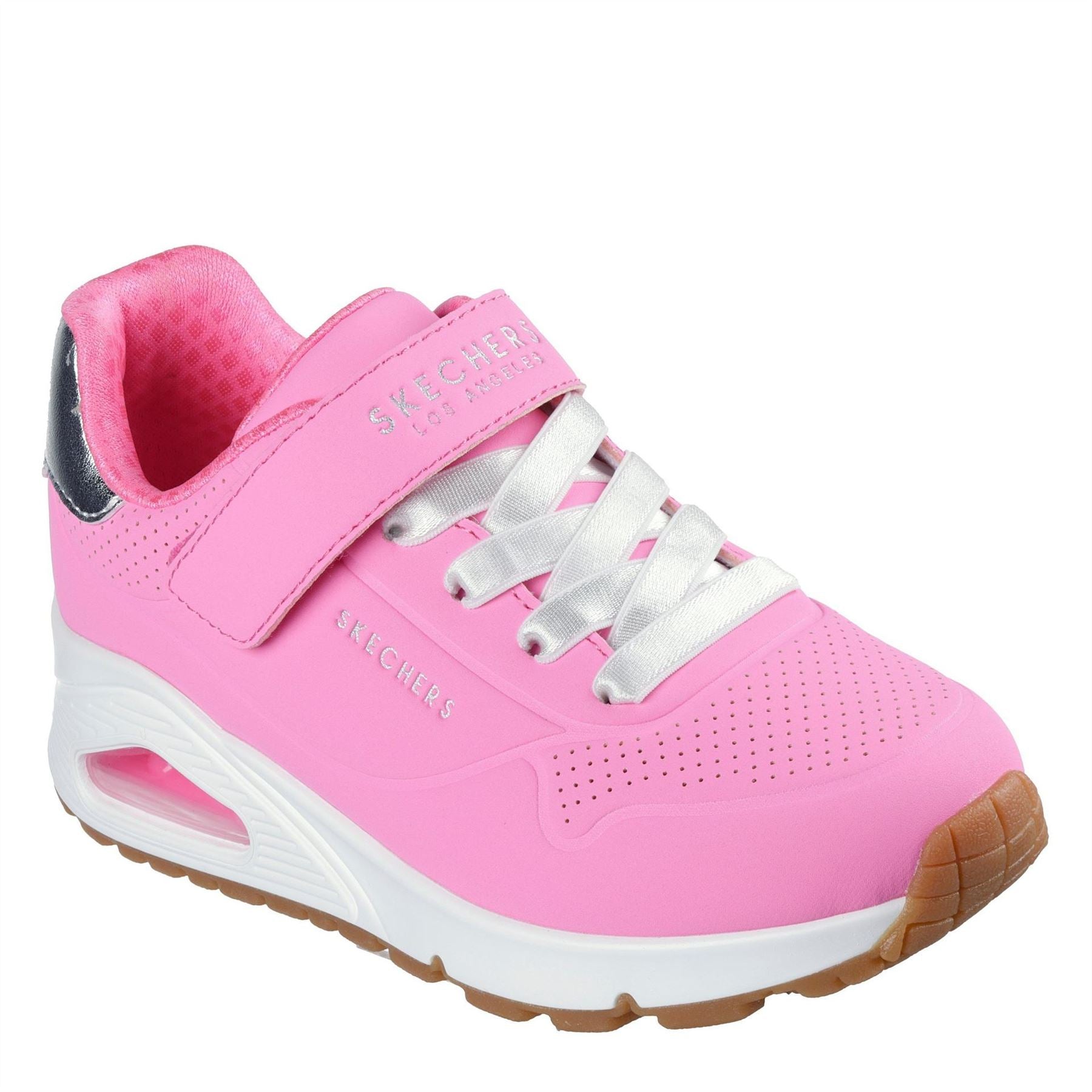Skechers Womens Duraleather Gore  And  Strap Fashion Sn Low Top Trainers