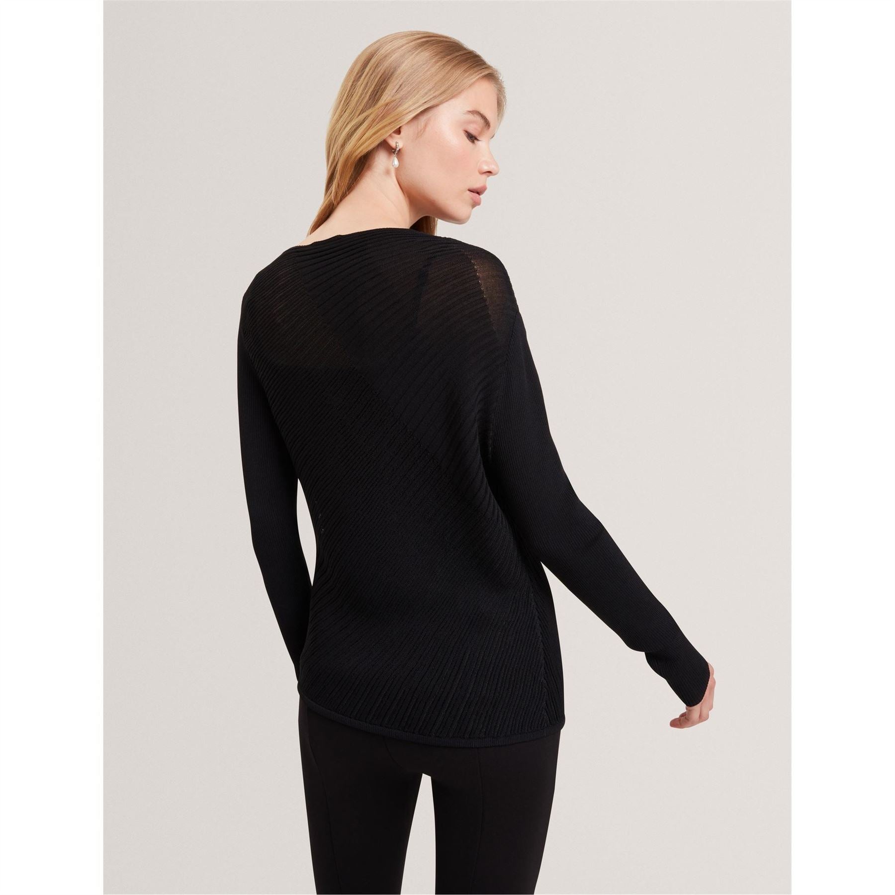Ted Baker Long Sleeve Sheer Knitted Top