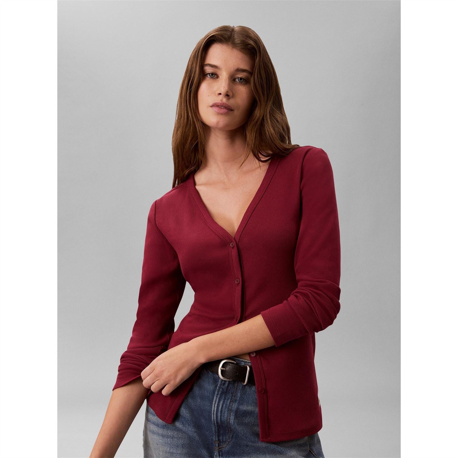 Calvin Klein Jeans V-Neck Long Sleeve Regular Fit Sweater