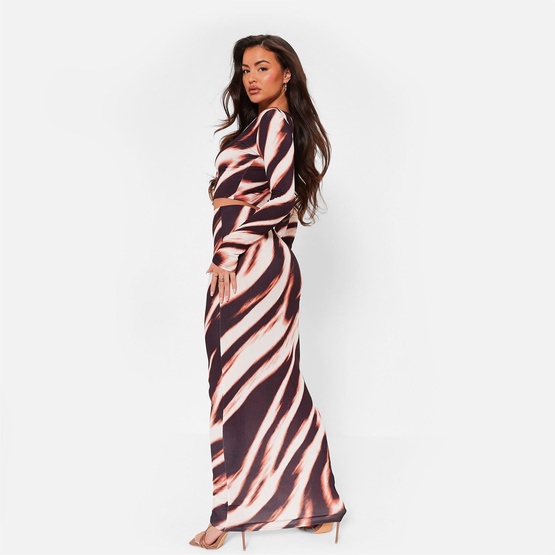 I Saw It First Printed Slinky Maxi Skirt Co Ord