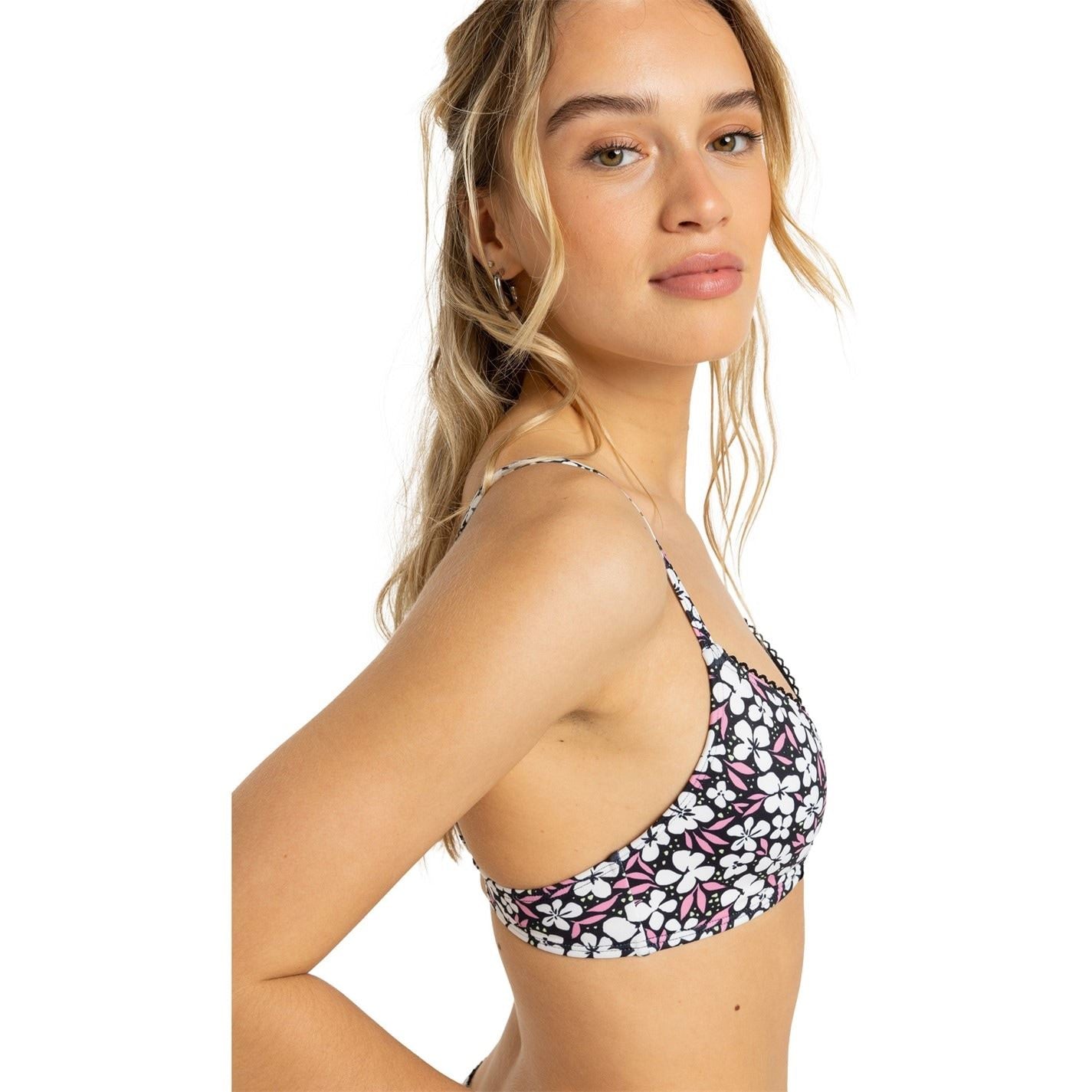 Roxy Floral Patterned V-Neck Triangle Bikini Set