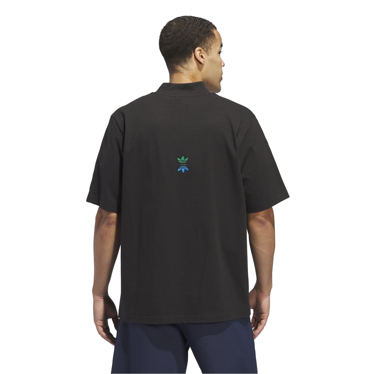 adidas Mock Neck Band Collar Short Sleeve T-Shirt