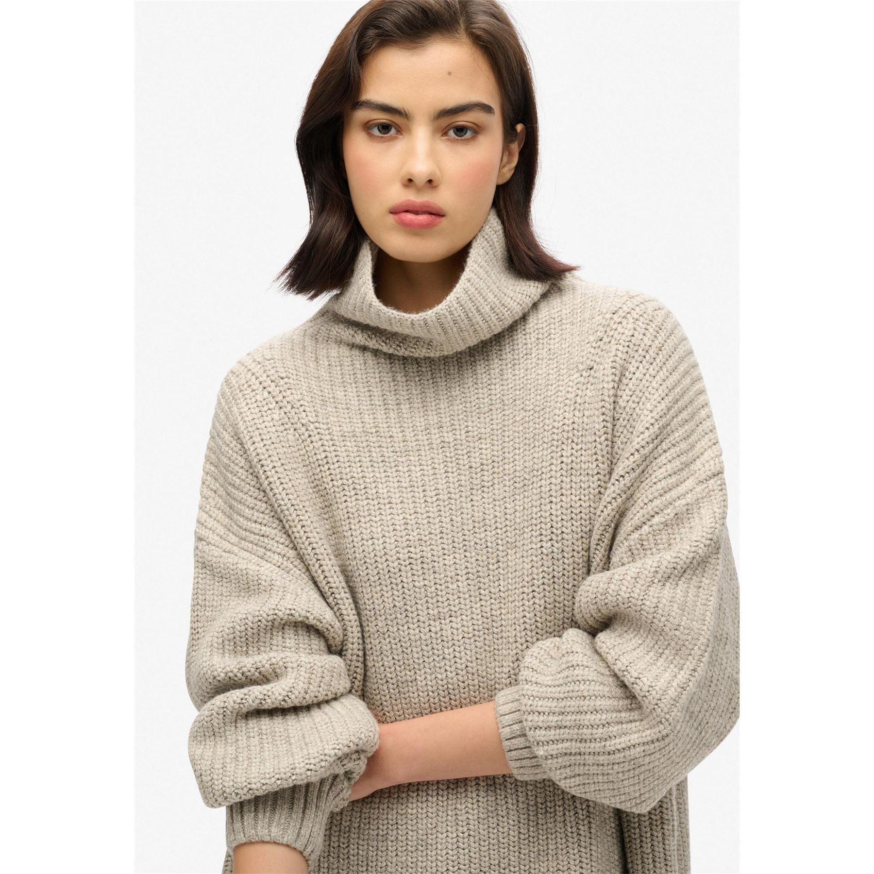 Superdry Knit Turtleneck Knee Length Sweater Dress