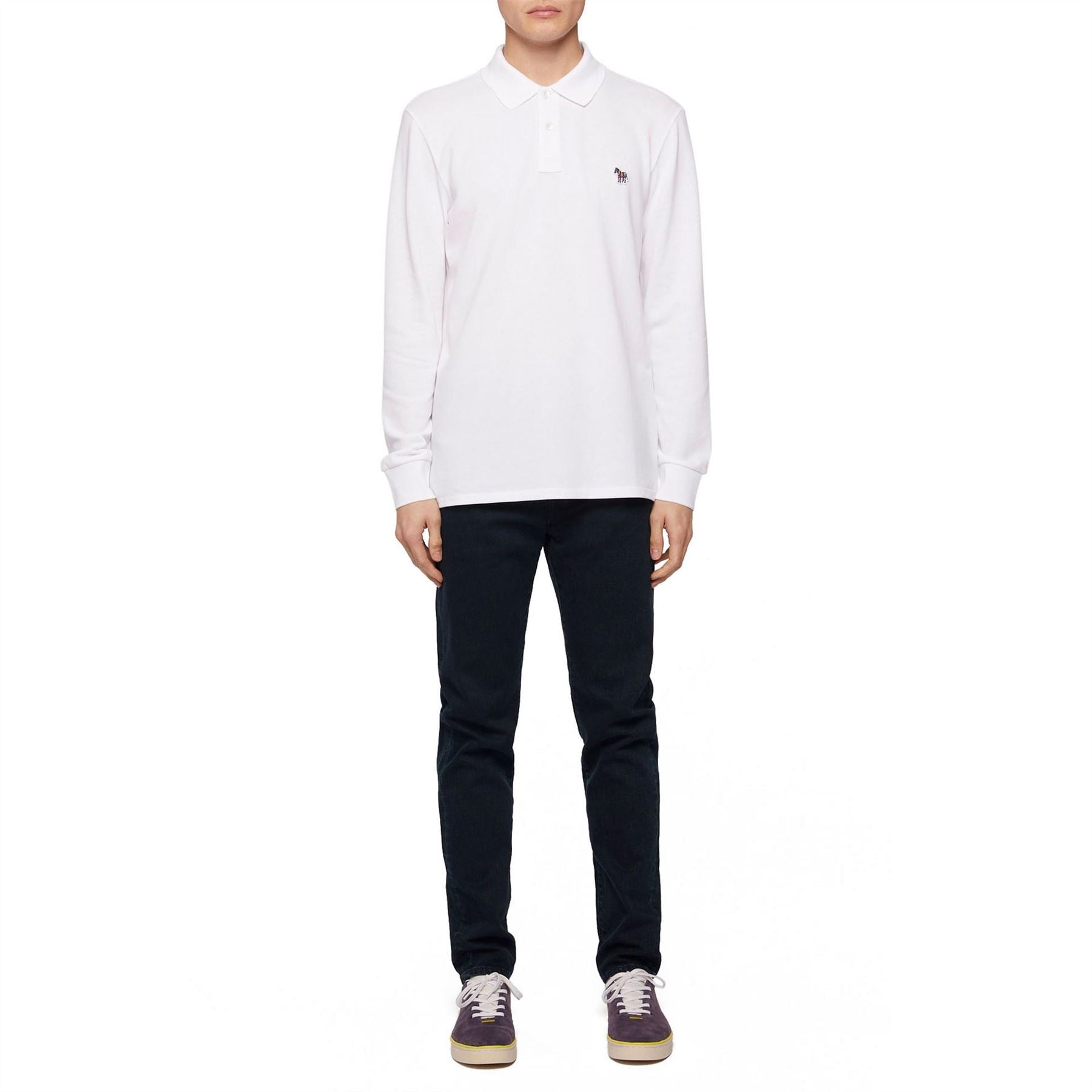 PS Paul Smith Long Sleeve Zebra Polo Shirt