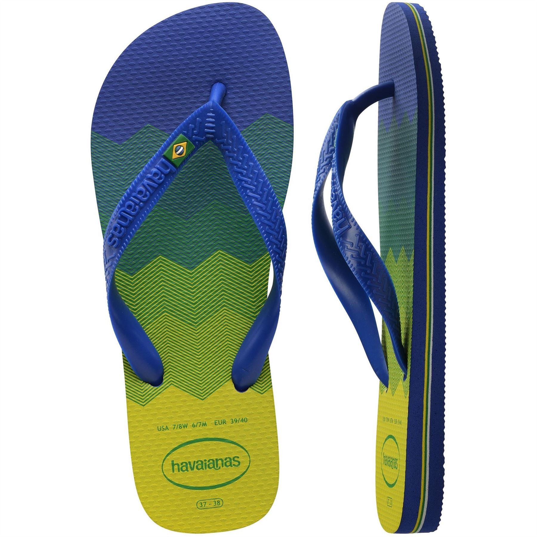Havaianas Womens Hav. Brasil Fresh Black Black Leaf Flip Flops