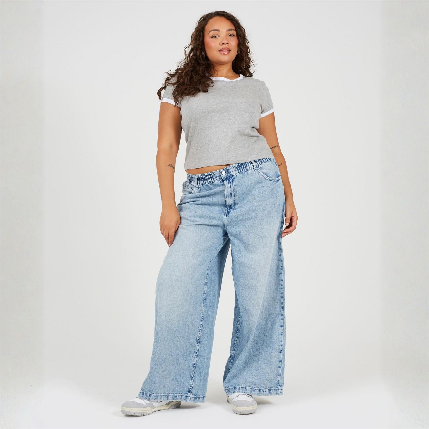 Brave Soul Plus Size Short Sleeve Chest Pocket T Shit With Contrast Neck And Sleeve Rib