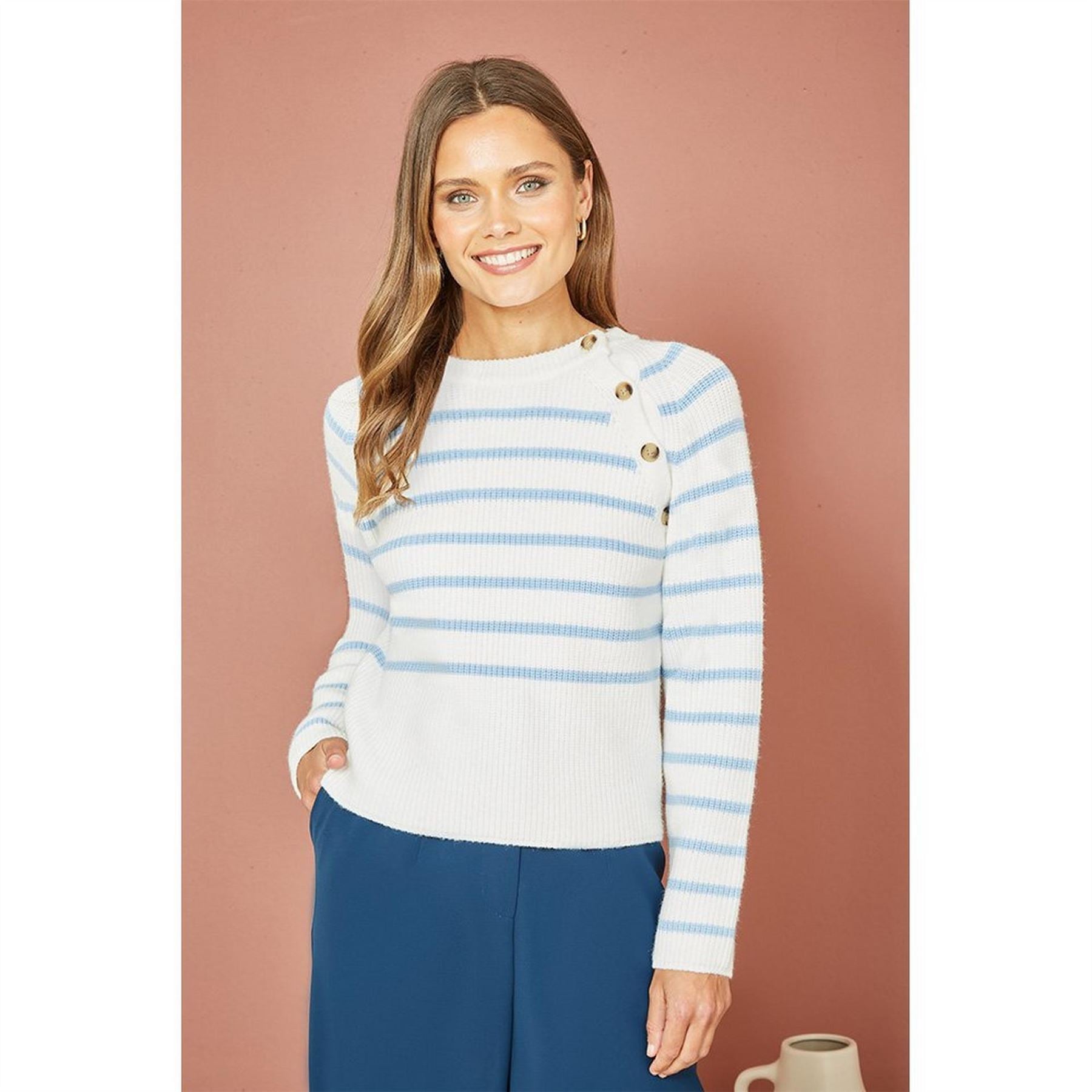 Yumi And White Stripe Jumper
