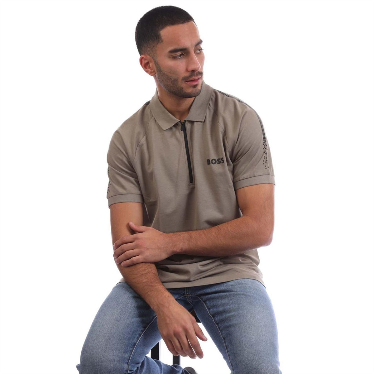 Boss Philix Pixel Short Sleeve Polo Shirt