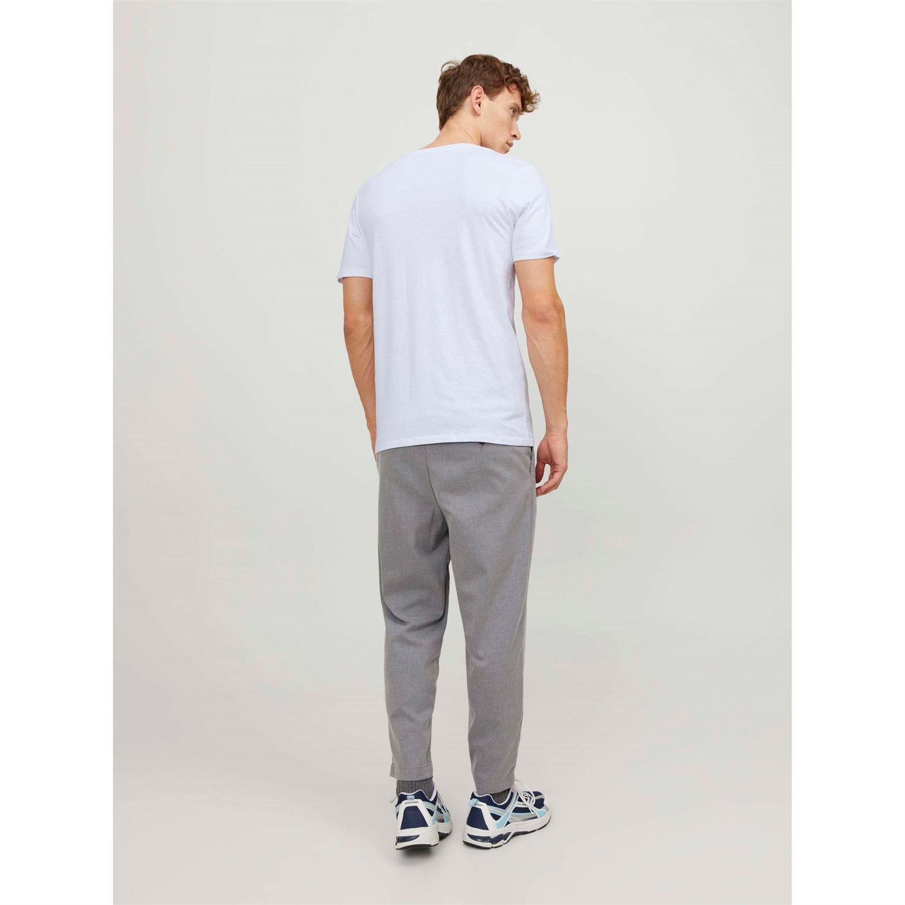 Jack and Jones Mens 2 Pack Short Sleeve V Neck T-Shirt