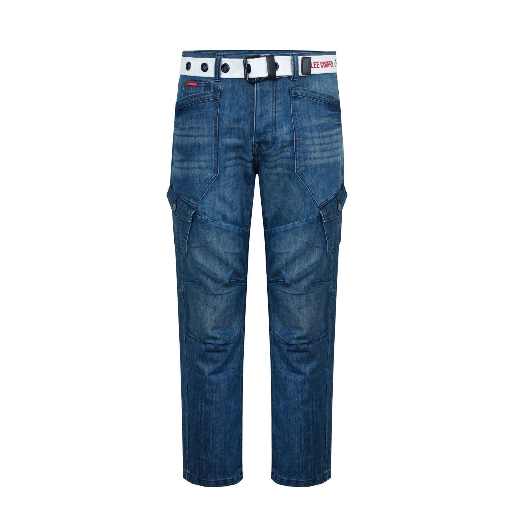 Lee Cooper Mens Belted Cargo Jeans