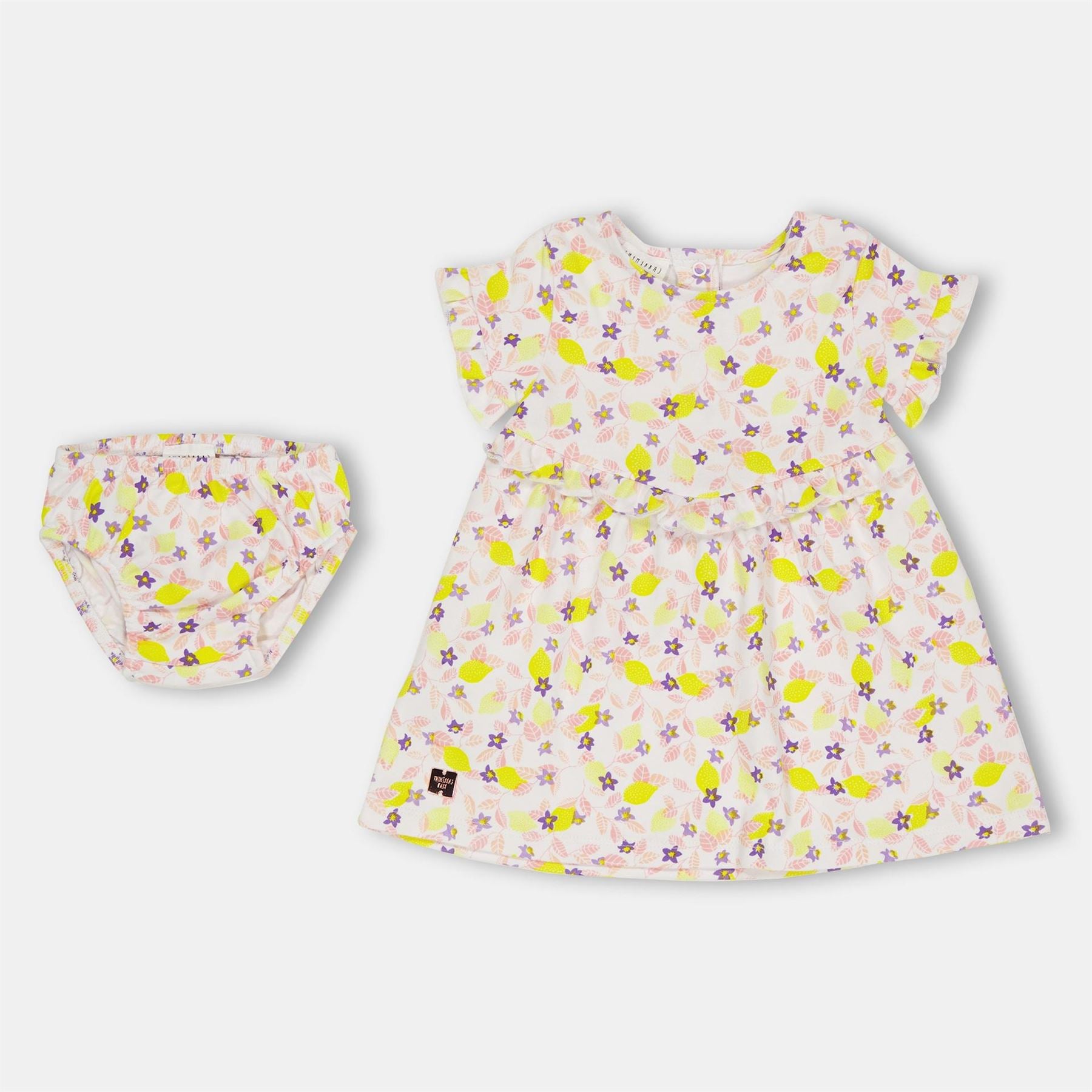 Carrement Beau Floral Crew Neck Short Sleeve Mini Dress