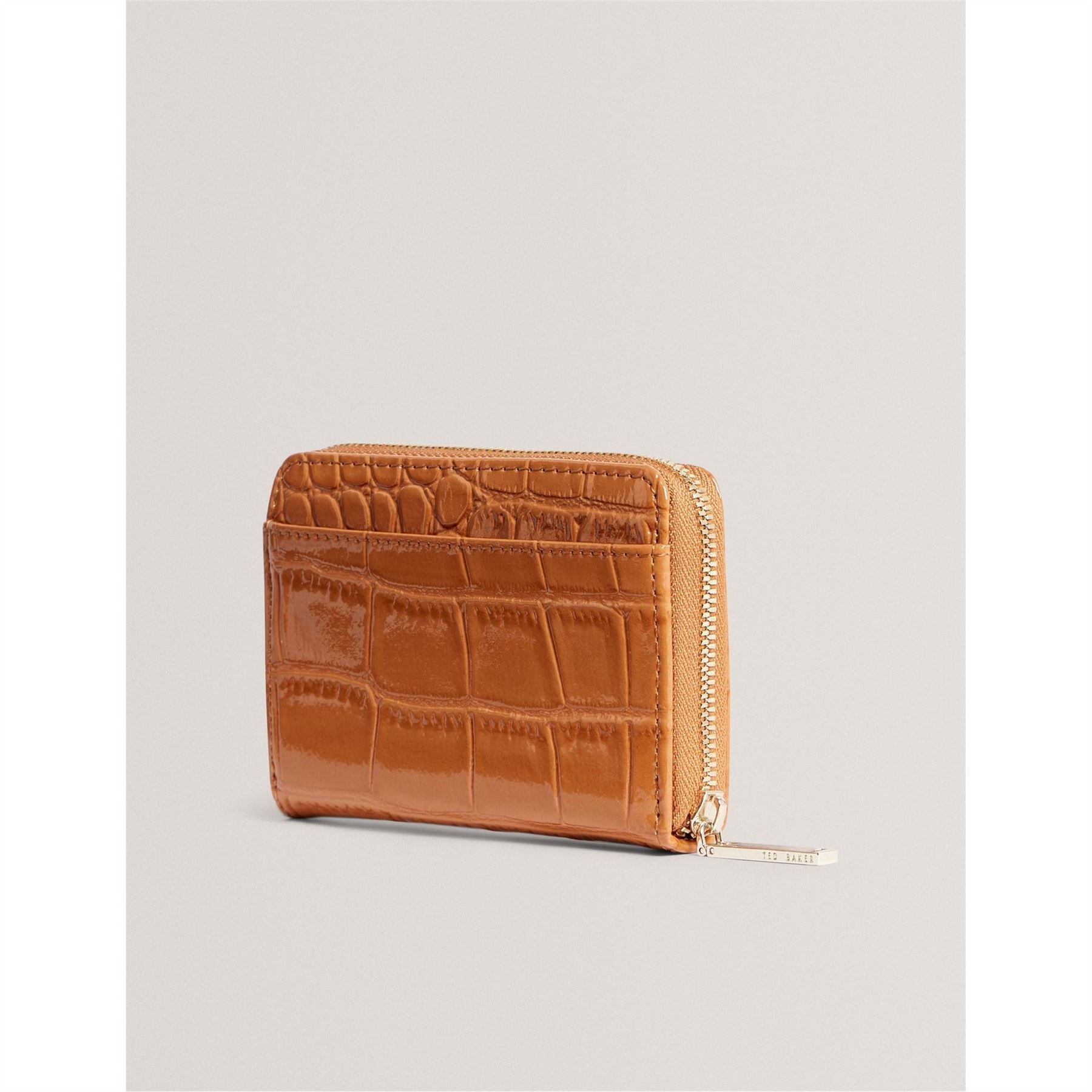 Ted Baker Croc Zip Around Wallet with Embossed Logo