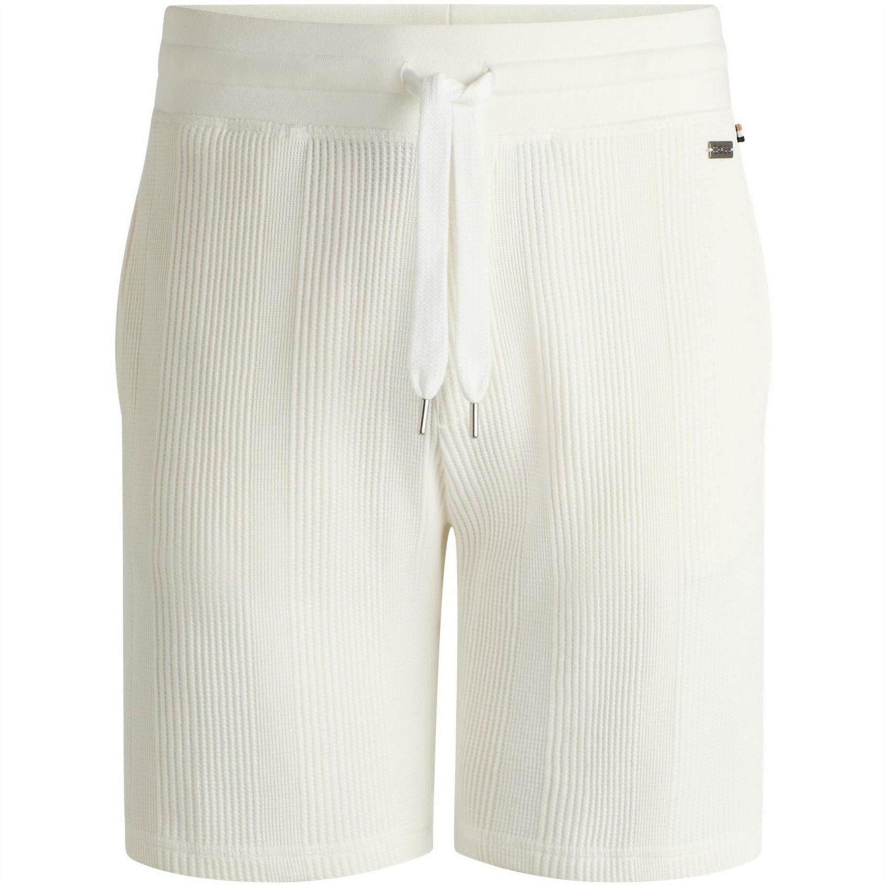 Boss Ribbed Sweat Shorts with Logo