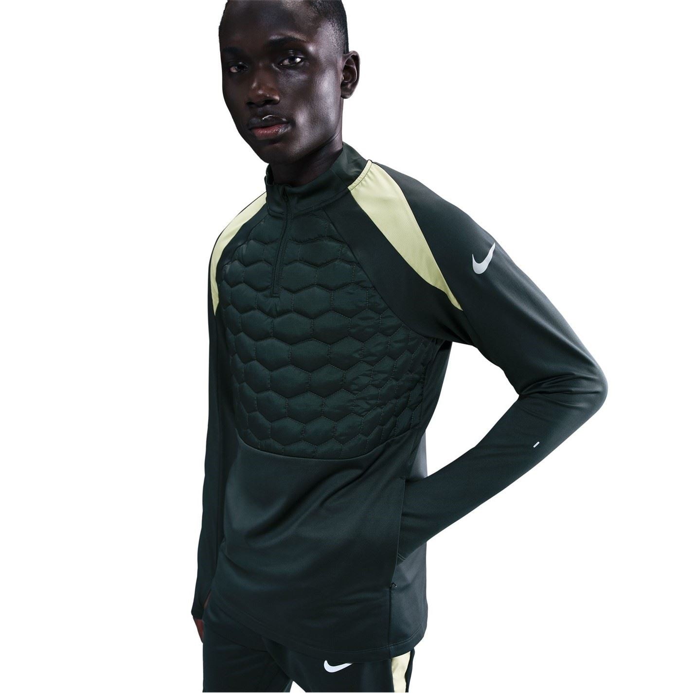 Nike Zip Neck Raglan Sleeve Slim Fit Drill Top