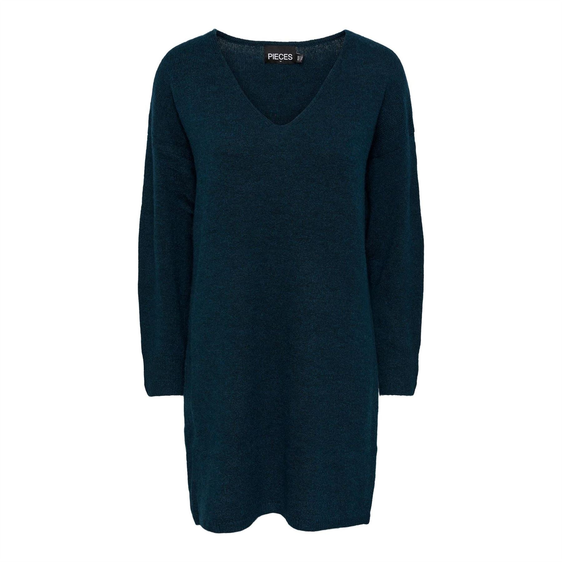 Pieces Knit Turtleneck Long Sleeve Midi Sweater Dress