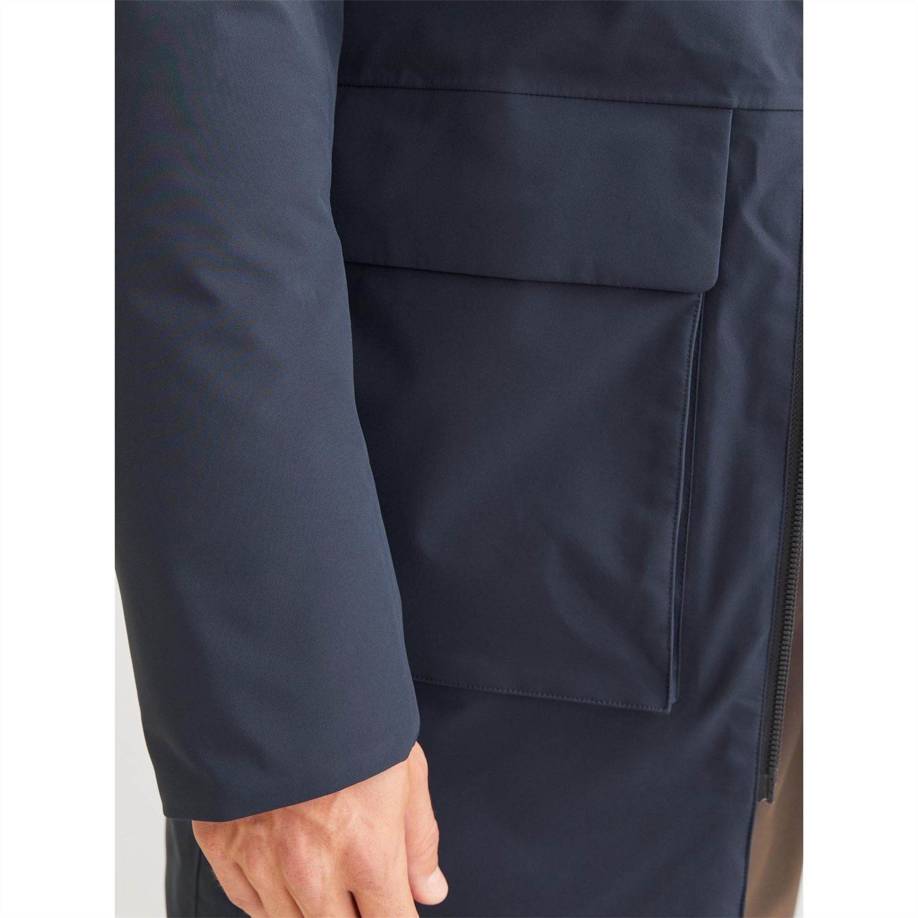 Jack and Jones Wave Hooded Parka Coat with Flap Pocket