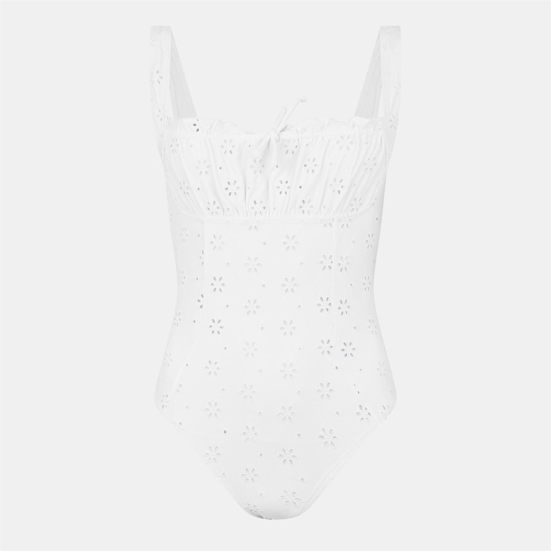 Jack Wills Broderie Floral Patterned Swimsuit