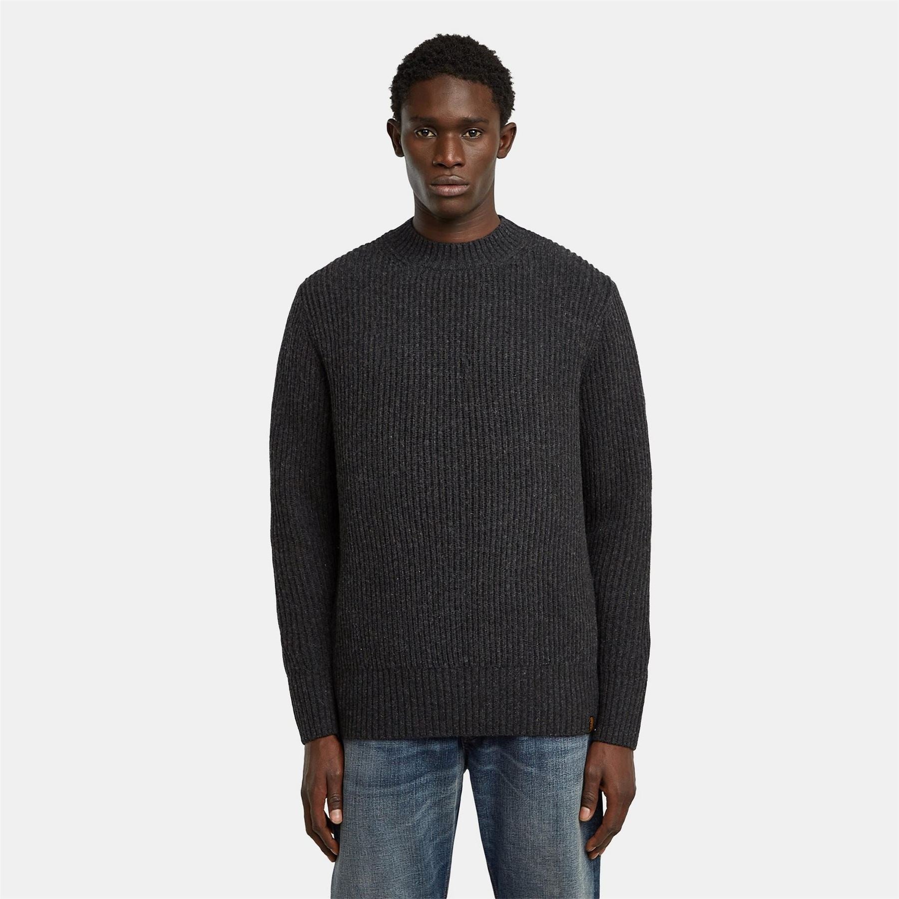 G Star Rib Crew Neck Long Sleeve Sweater