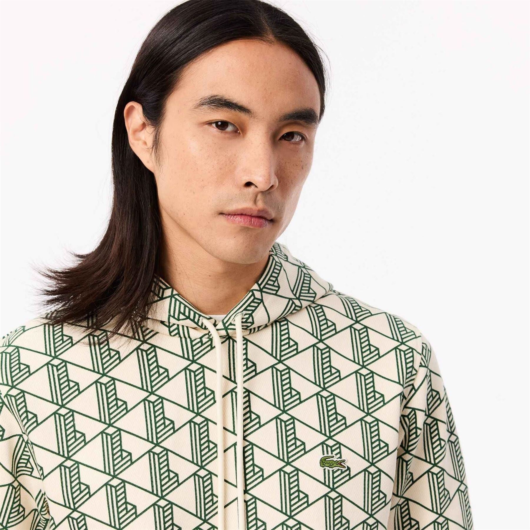 Lacoste All Print Monogram Over The Head Hoodie