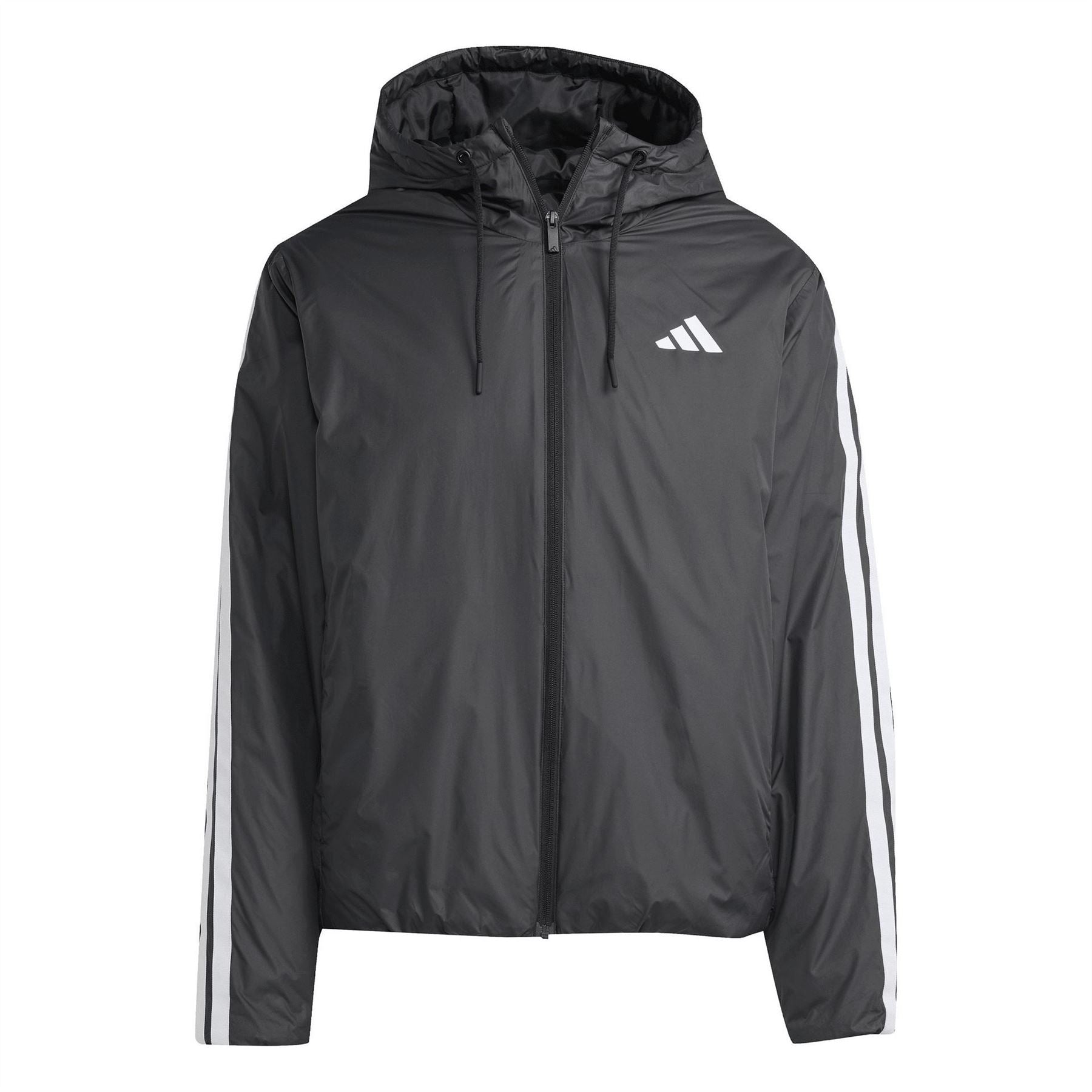 adidas 3 Stripe Essential Waterproof Wind Resistant Long Sleeve Puffer Jacket