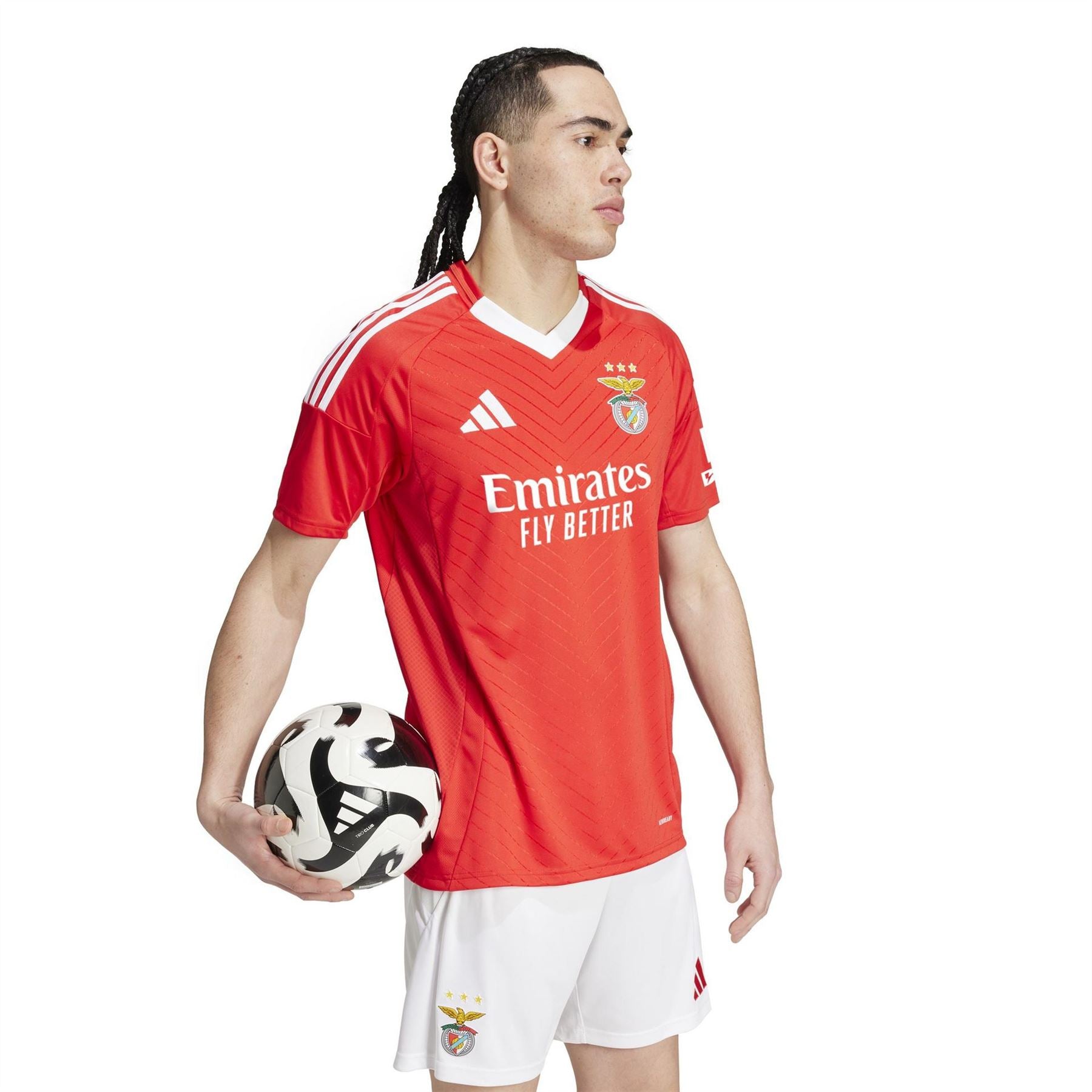 adidas Text Graphic V-Neck Short Sleeve Jersey T-Shirt