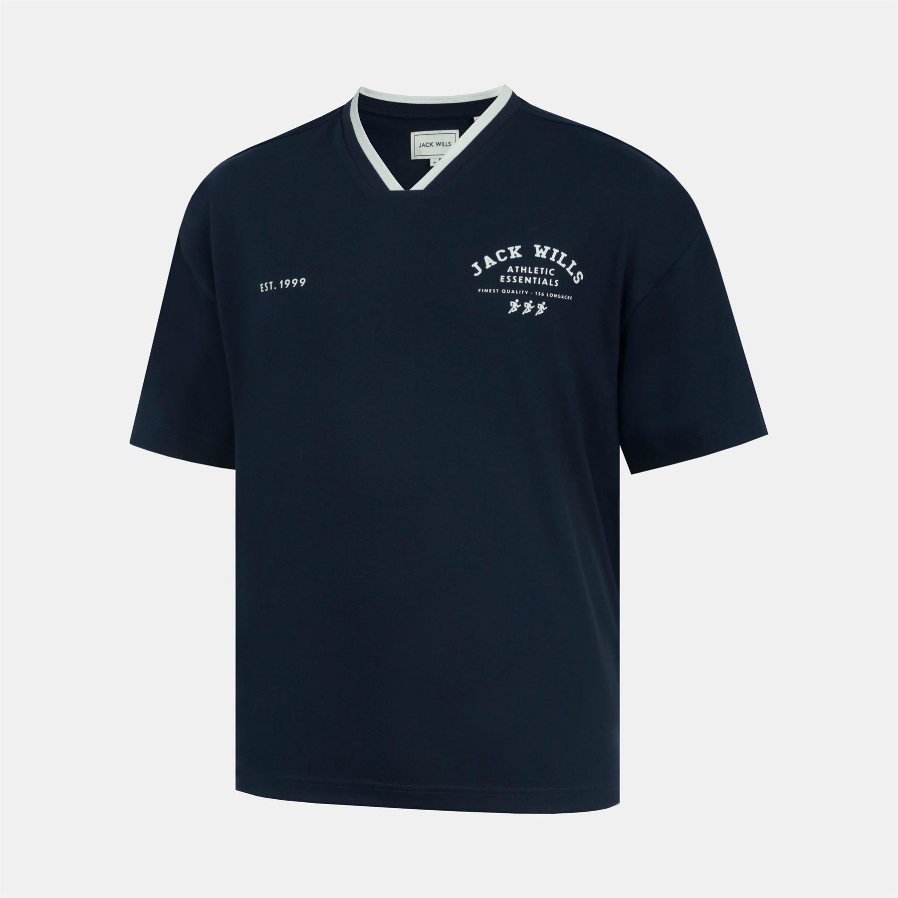 Jack Wills V Neck Short Sleeve Oversized T-Shirt