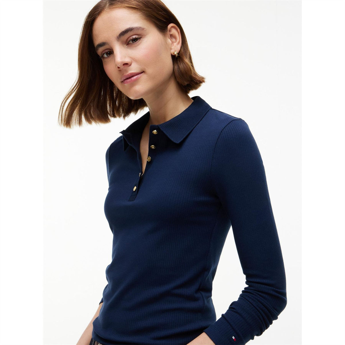 Tommy Hilfiger Rib Long Sleeve Polo Shirt