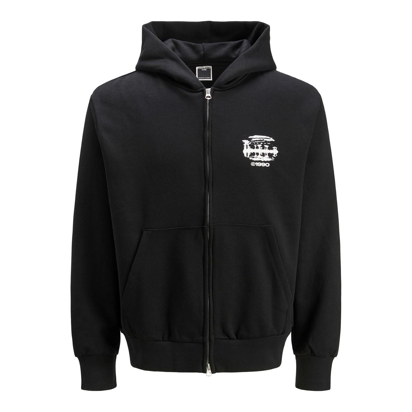 Jack and Jones Regular Fit Printed Logo Hooded Sweatshirt