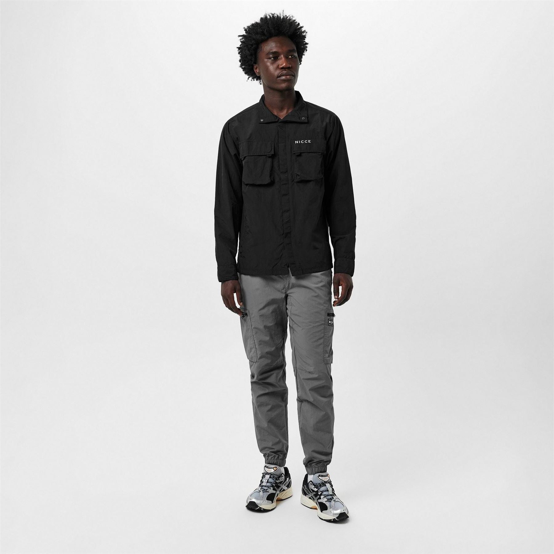 Nicce Statlo Relaxed Fit Overshirt with Front Pocket