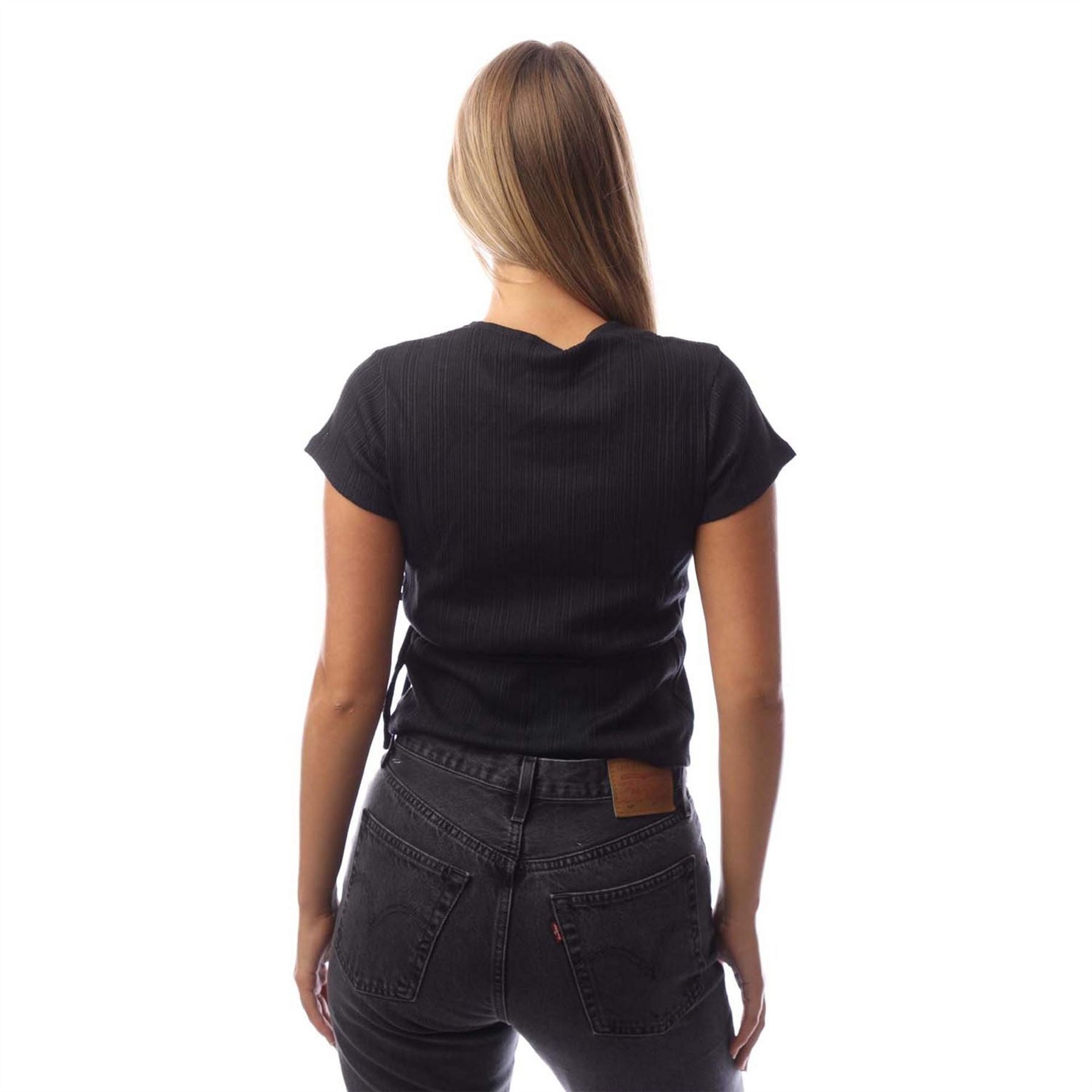 Levis V-Neck Short Sleeve Wrap Blouse