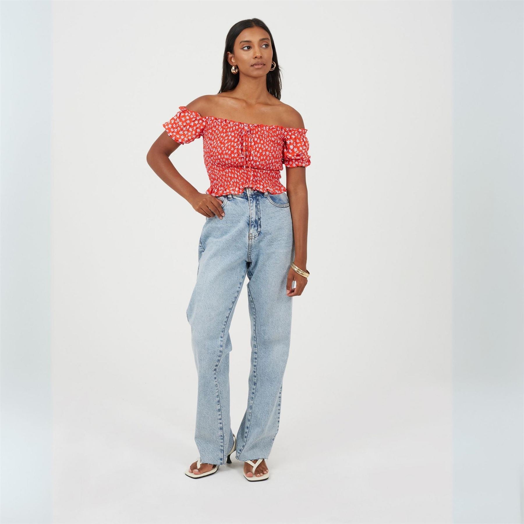 Brave Soul Off-the-Shoulder Puff Sleeve Peasant Blouse