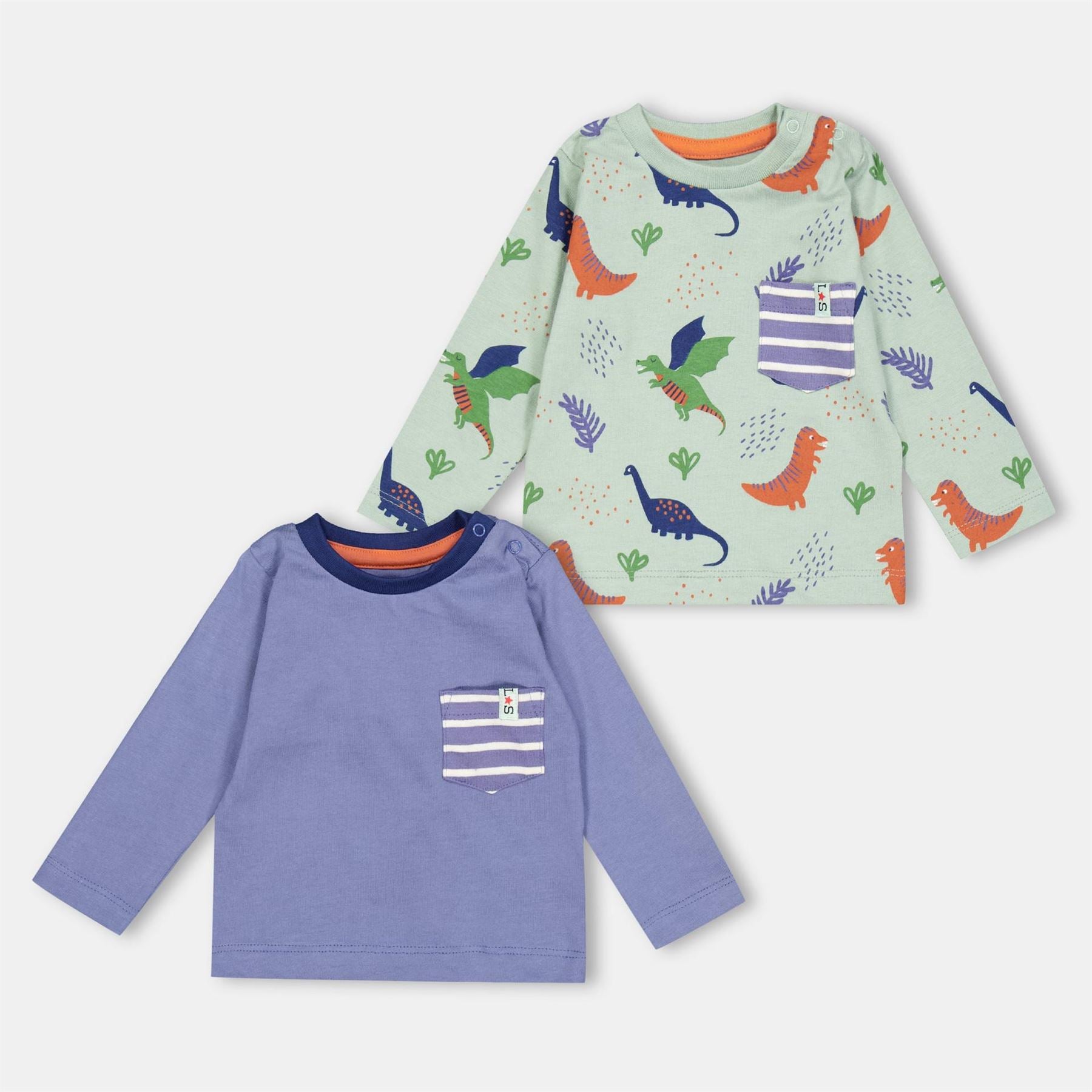 Lilly and Sid Dino Pocket Regular Fit Long Sleeve T-Shirt