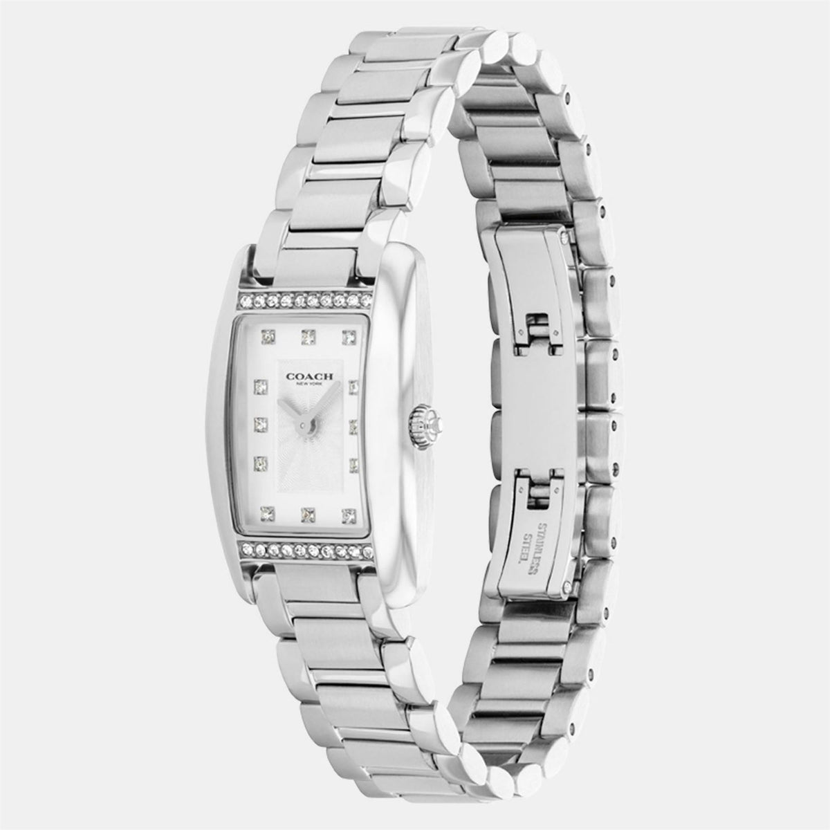 Coach Ladies Reese Gold Ip Crystal Bracelet Watch