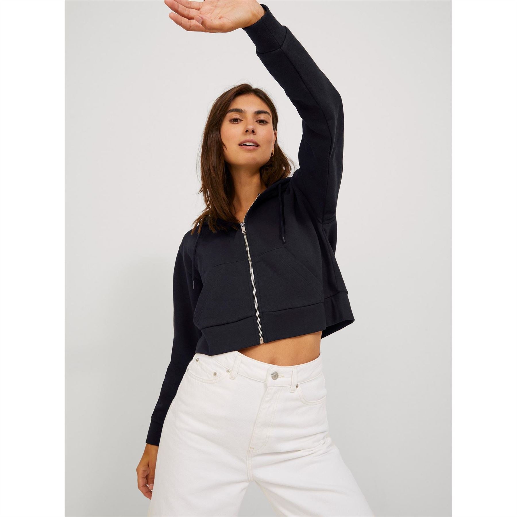 JJXX Abbie Long Sleeve Zipped Cropped Hoodie