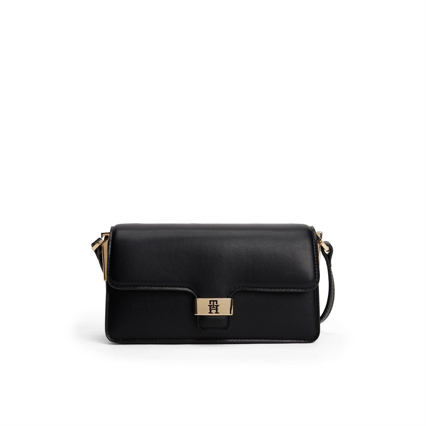 Tommy Hilfiger Icon Shoulder Baguette Bag with Gold Tone Hardware