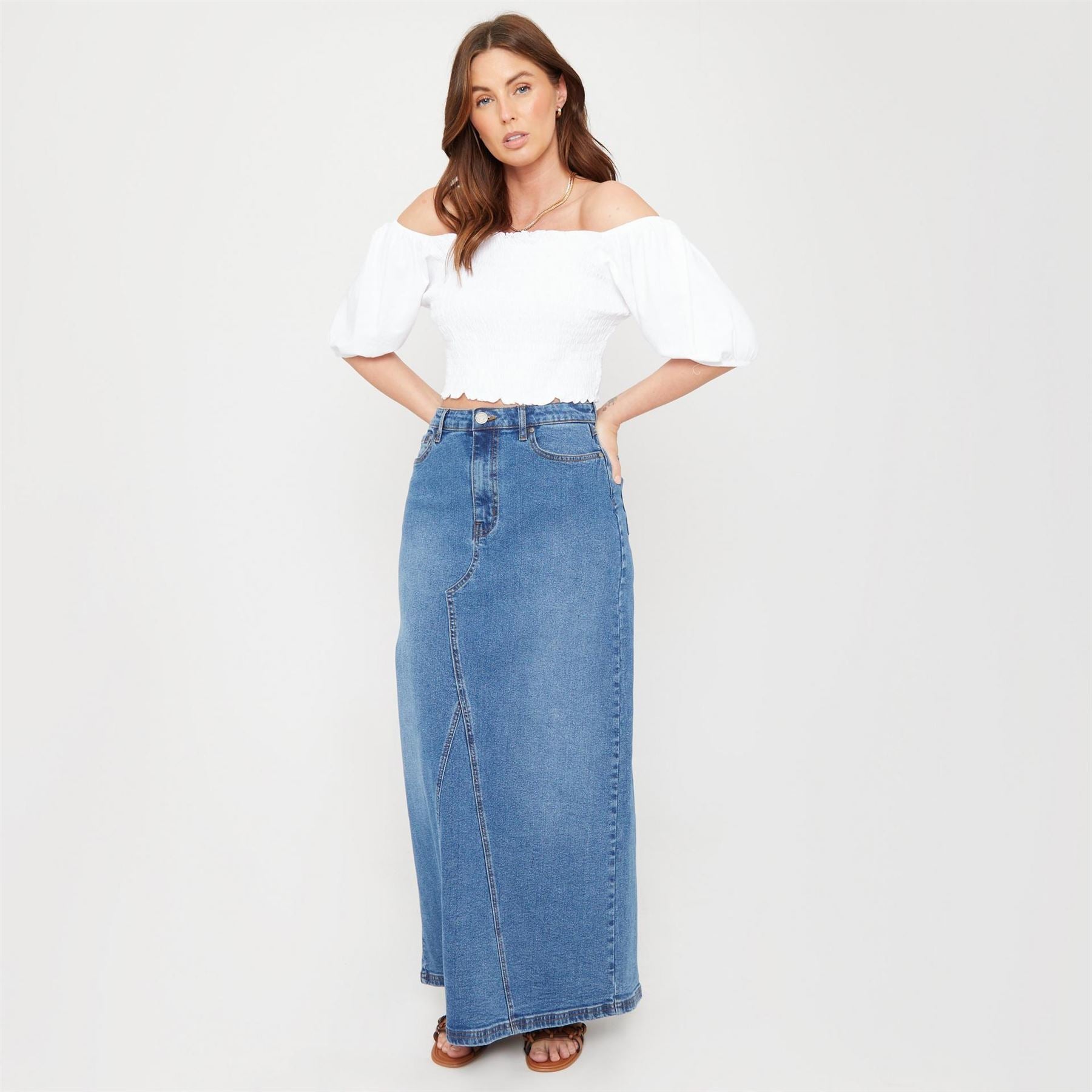 Be You Puff Sleeve Off-The-Shoulder Cropped Blouse