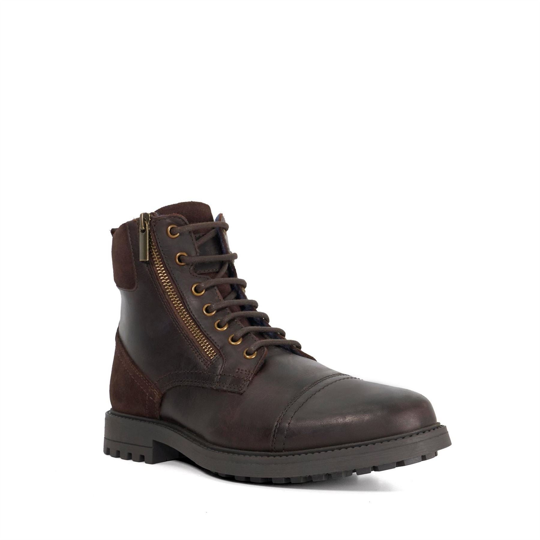 Dune London Lo Cayden Combat Boots Lace Up Low Heel