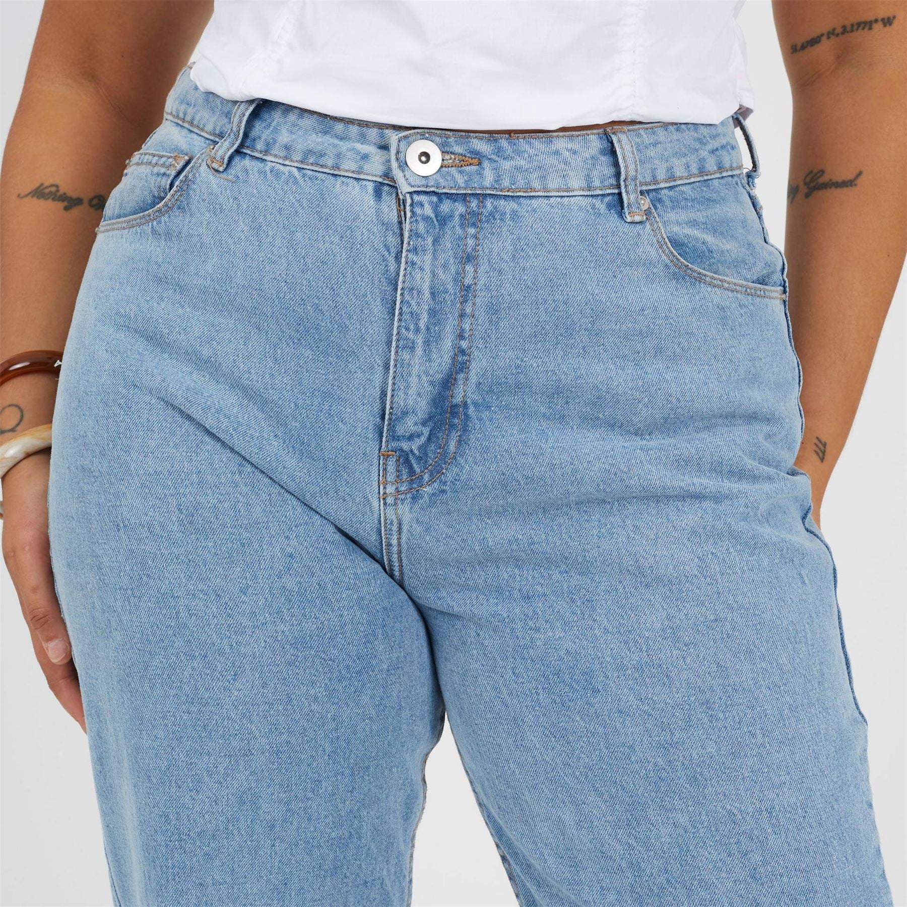 Brave Soul Womens Plus Size Jeans Wuth Turn Up Hem