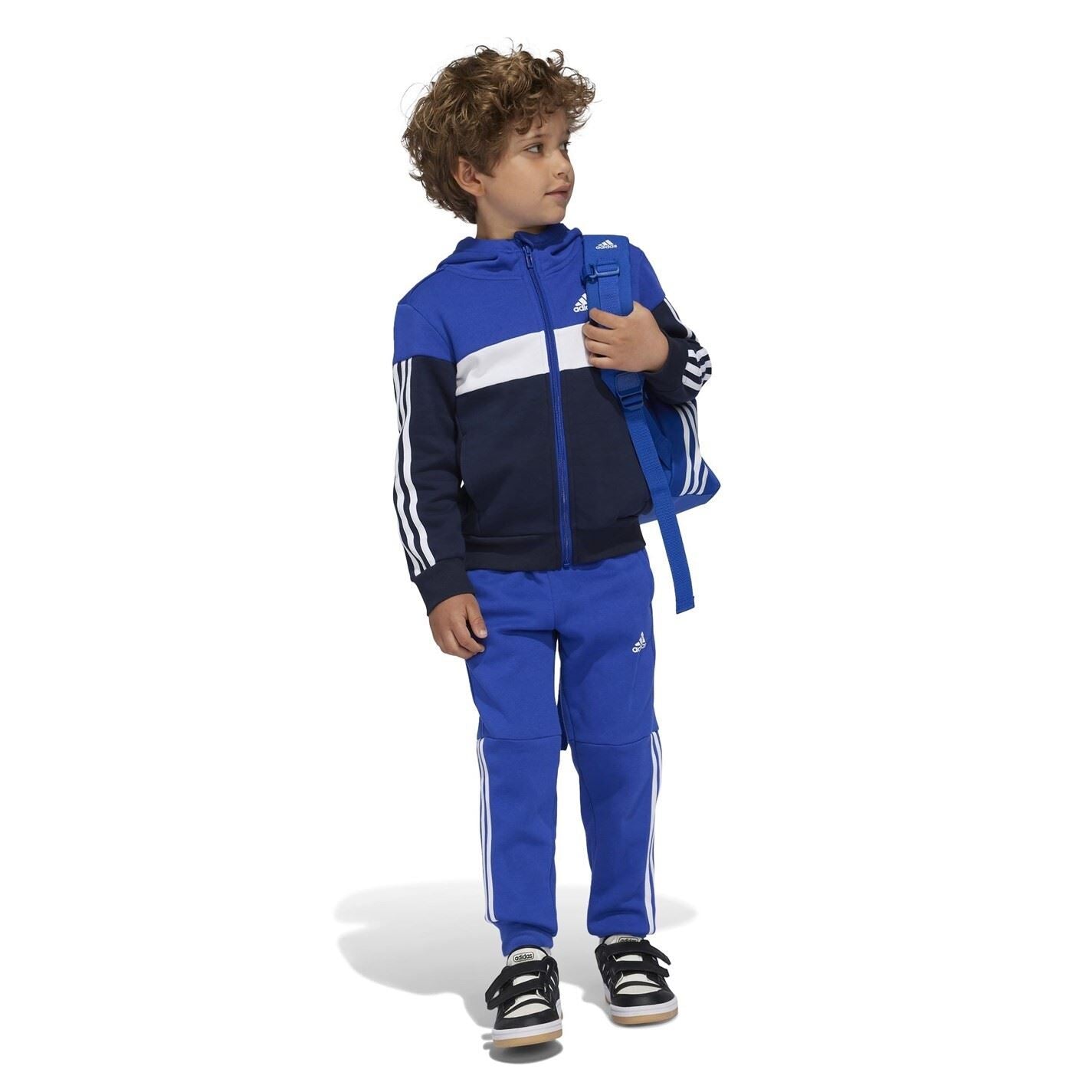 adidas Tiberio 3 Stripes Colorblock Fleece Track Suit Kids