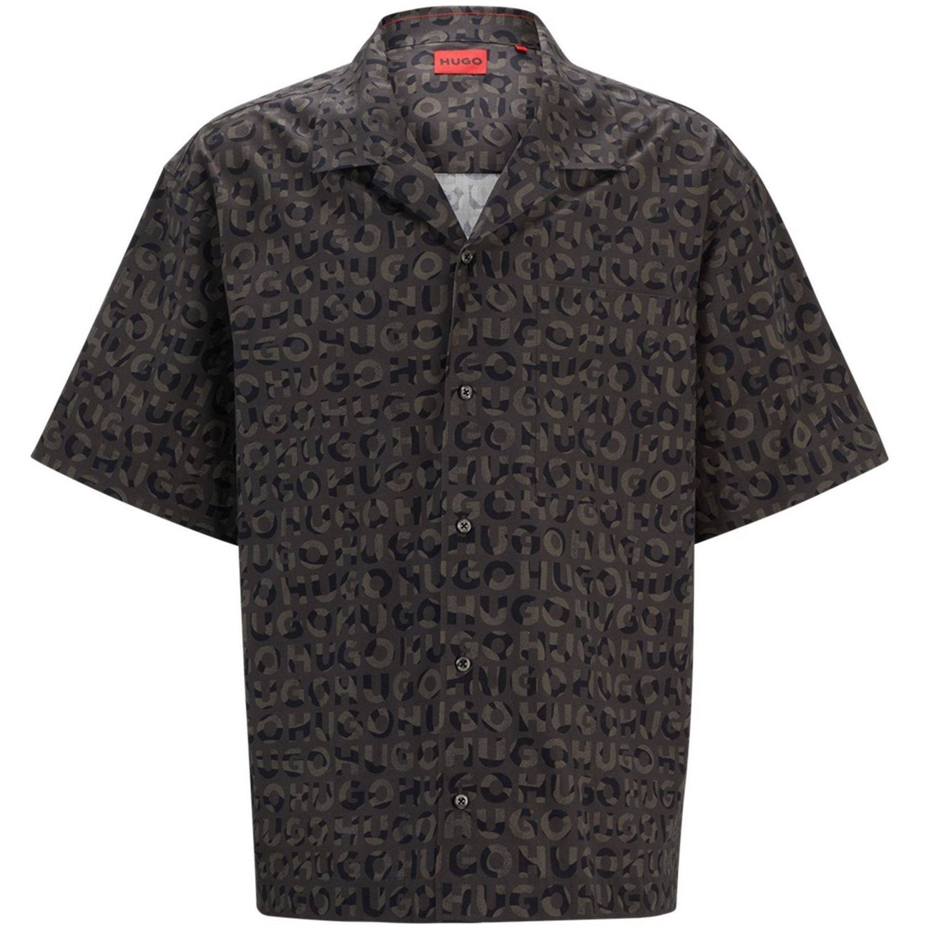 Boss Egeeno Oxford Notch Collar Short Sleeve Shirt