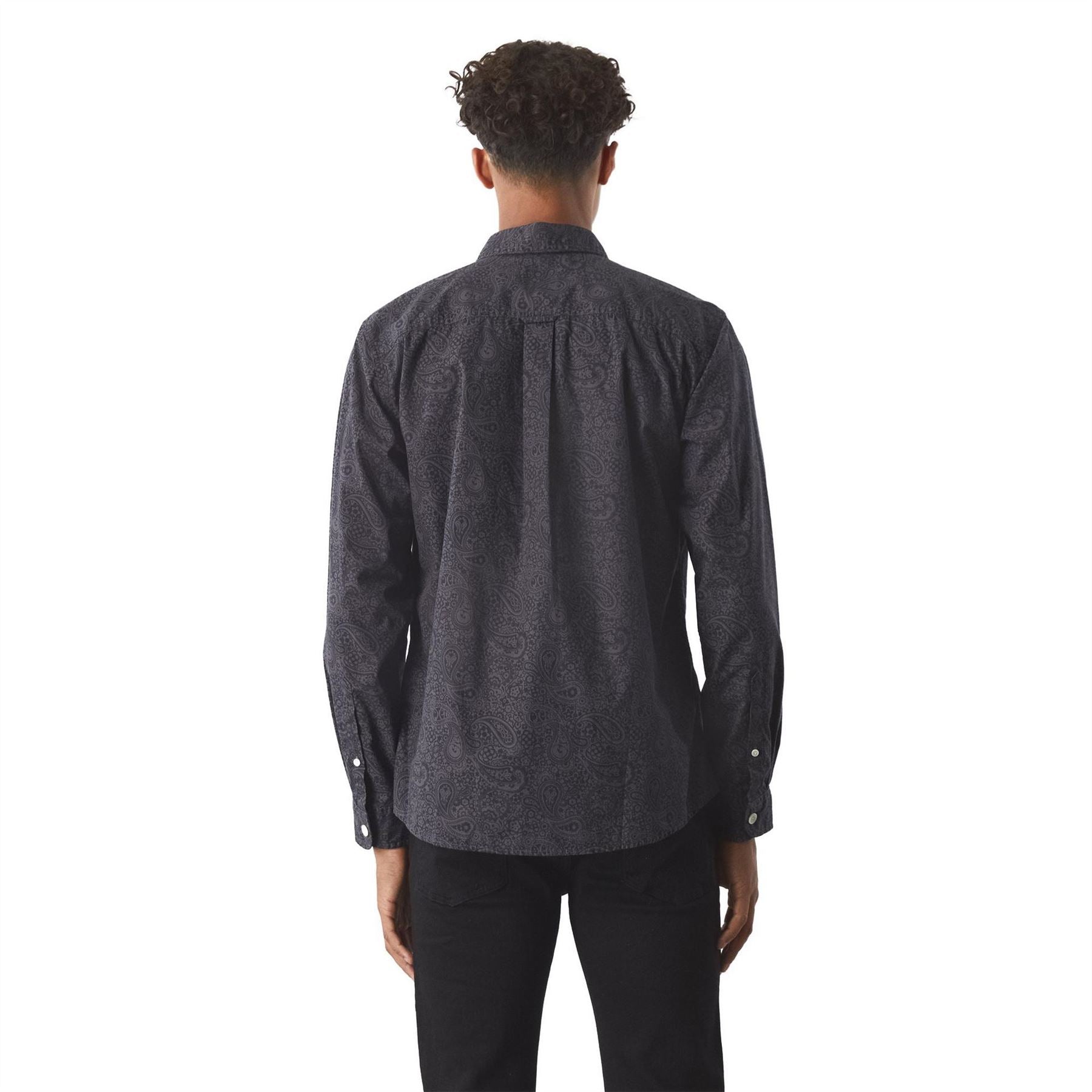 Pretty Green Tonal Paisley Long Sleeve Patterned Shirt