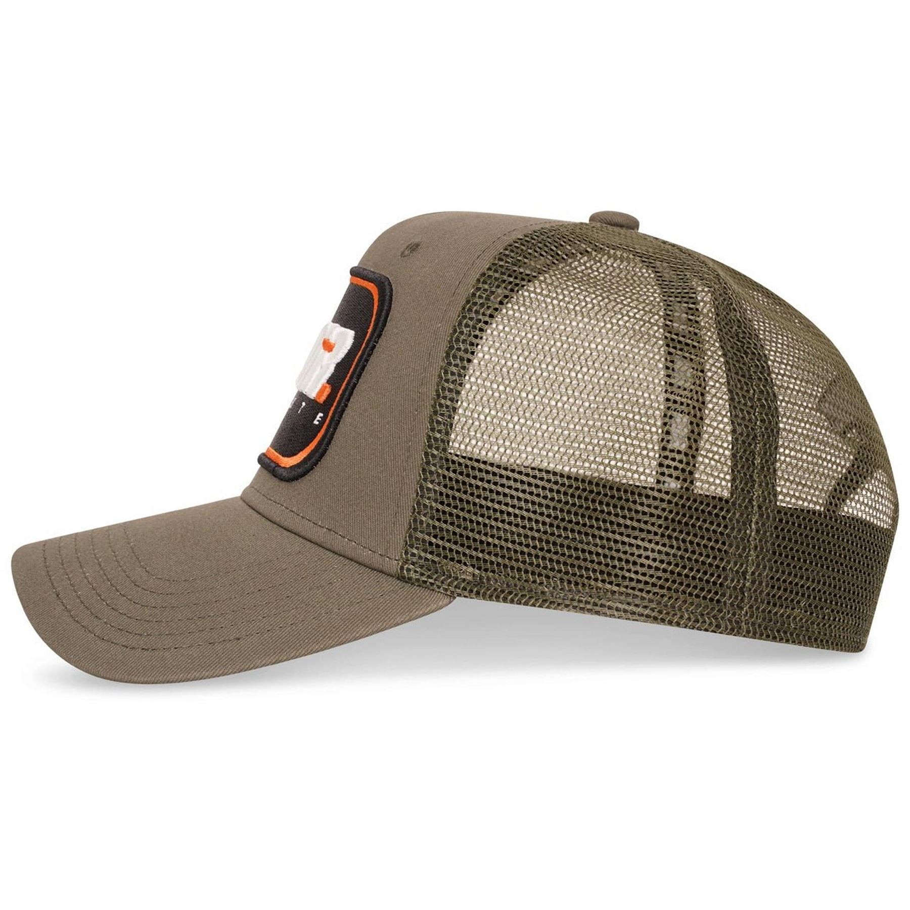 Societe Noir Logo Mesh Pre Curved Brim Trucker Cap
